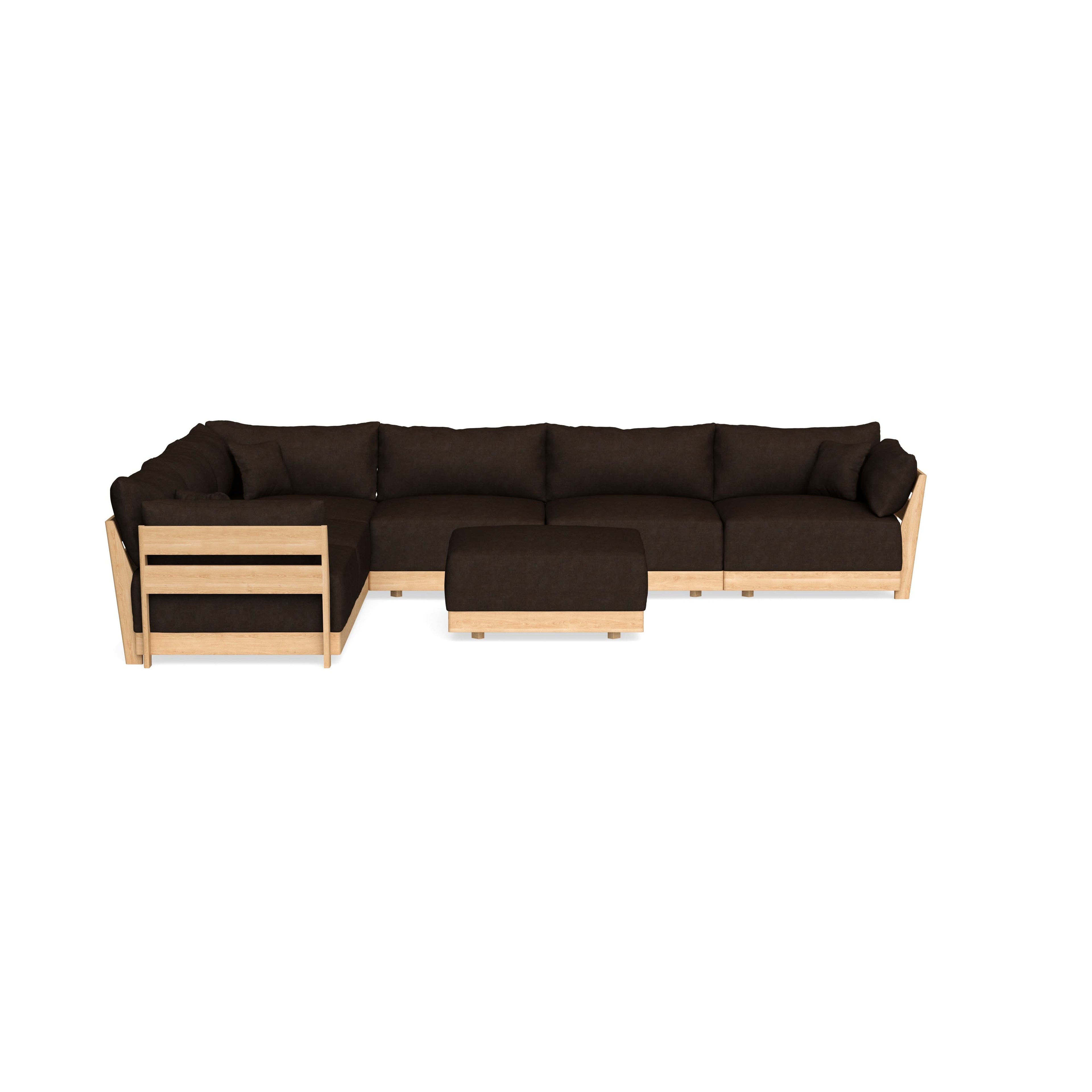 Slipcover Only - Modular Bondi 6-Seater Corner Sectional + Ottoman in Espresso