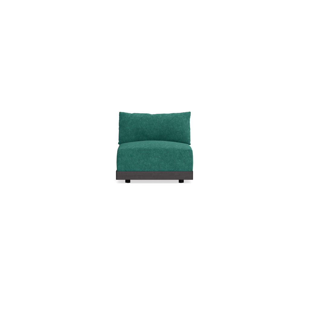 Modular Bondi Black Armless Chair in Jade Green | Classic Blend