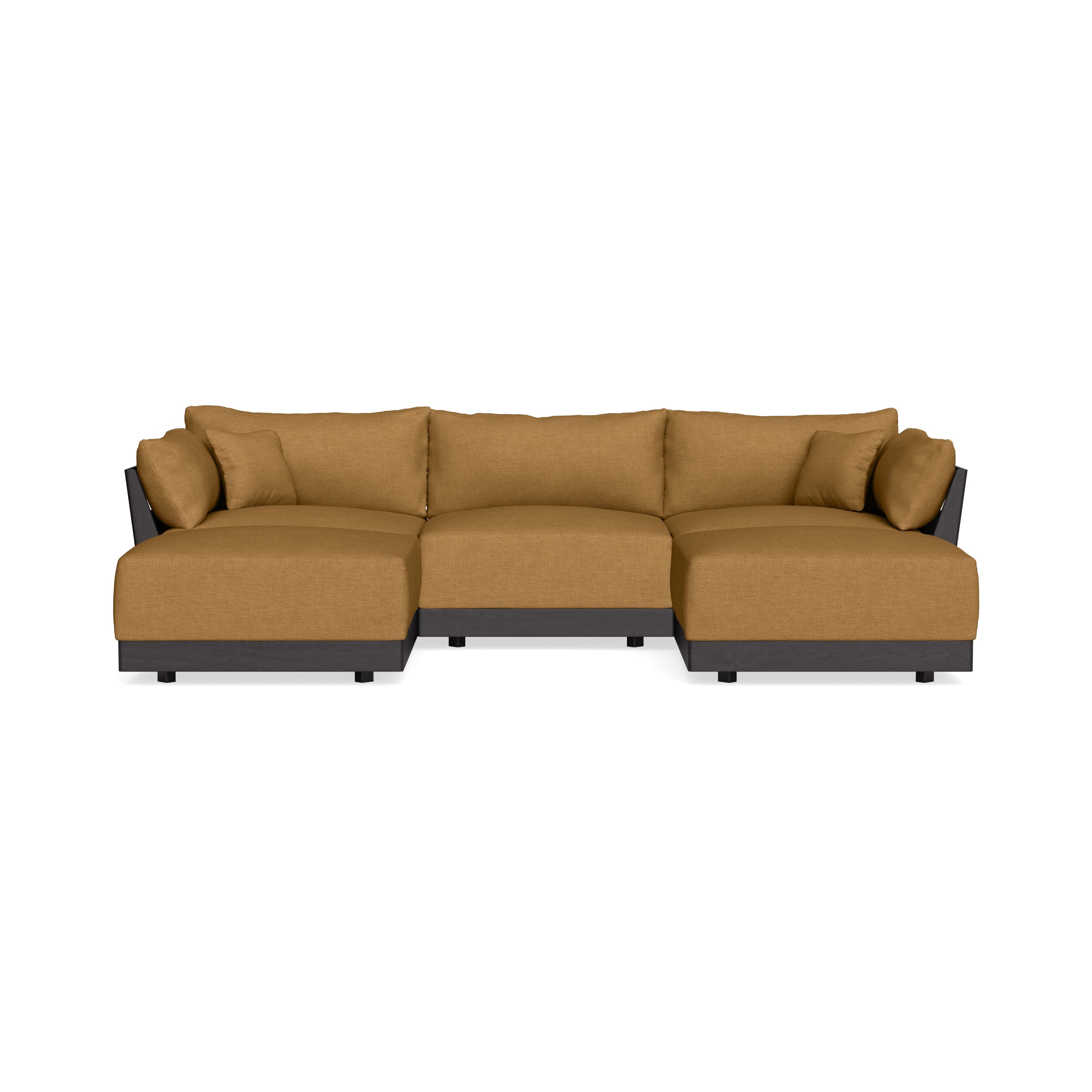 Modular Bondi Black 3-Seater U-Sectional in Dijon | Classic Blend