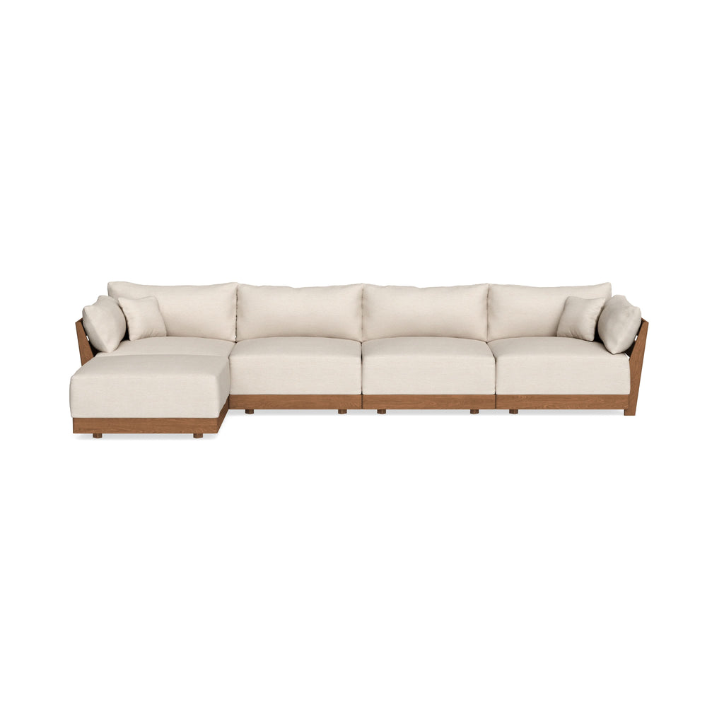 Modular Bondi Espresso 4-Seater Sectional in Seashell | Classic Blend