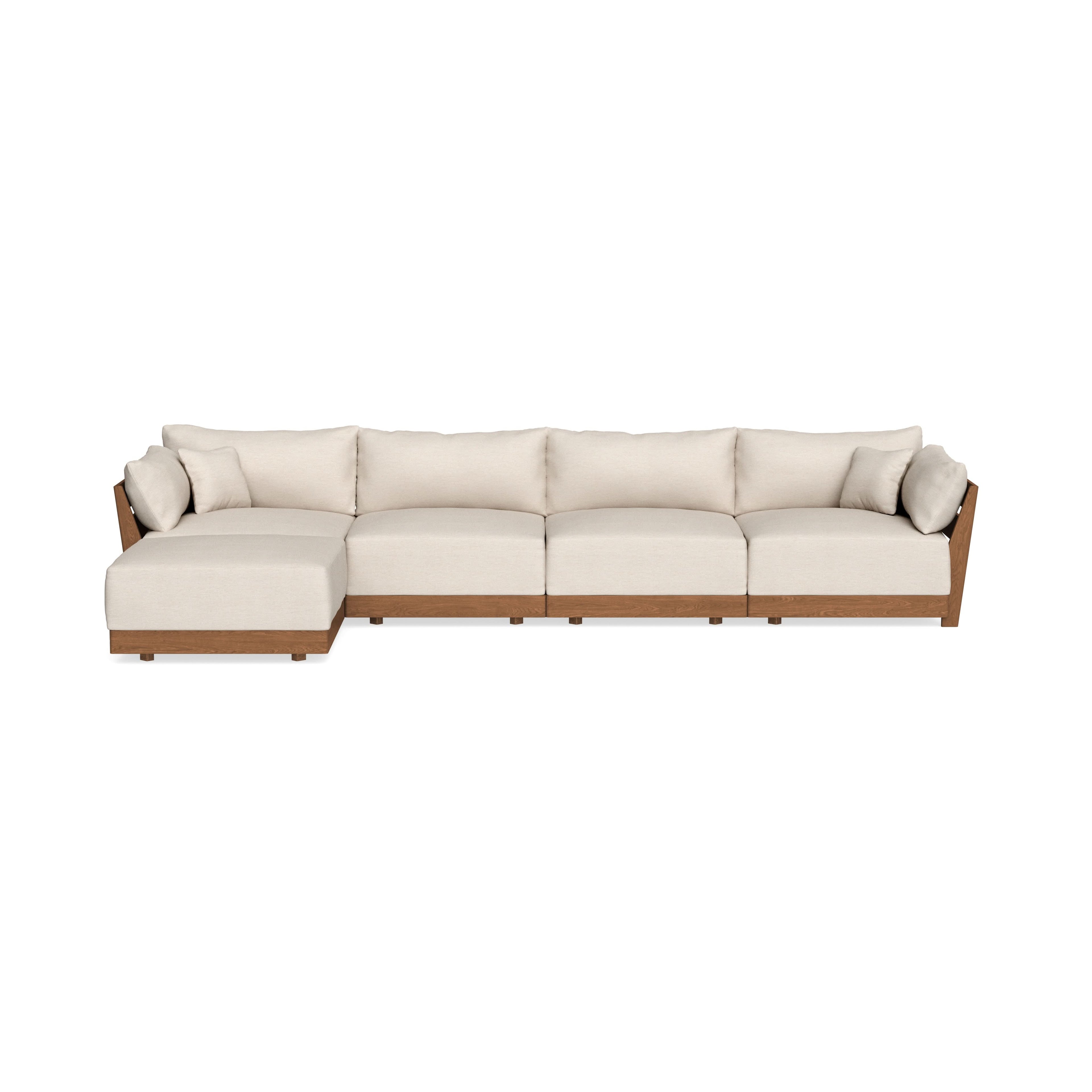 Modular Bondi Espresso 4-Seater Sectional in Seashell | Classic Blend