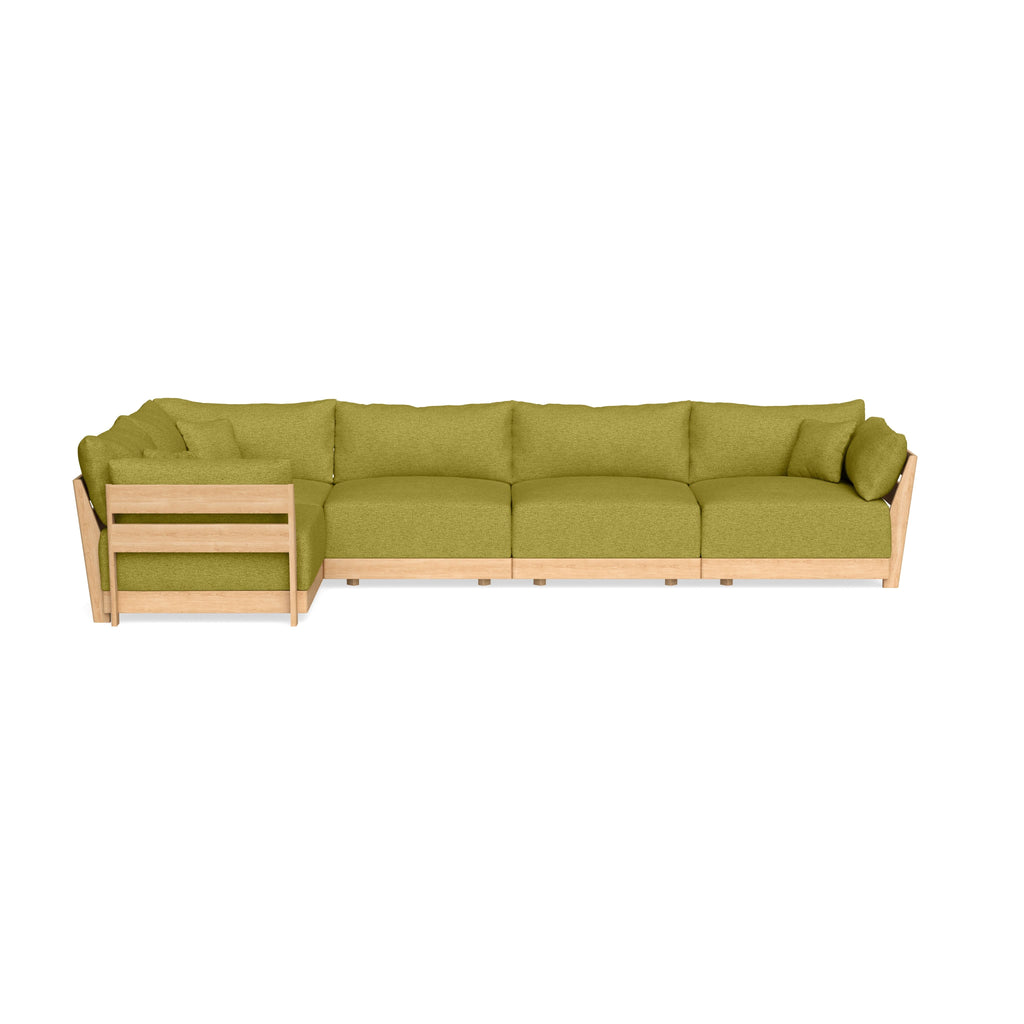 Modular Bondi Latte 5-Seater L-Sectional in Avocado | Memory Foam Blend