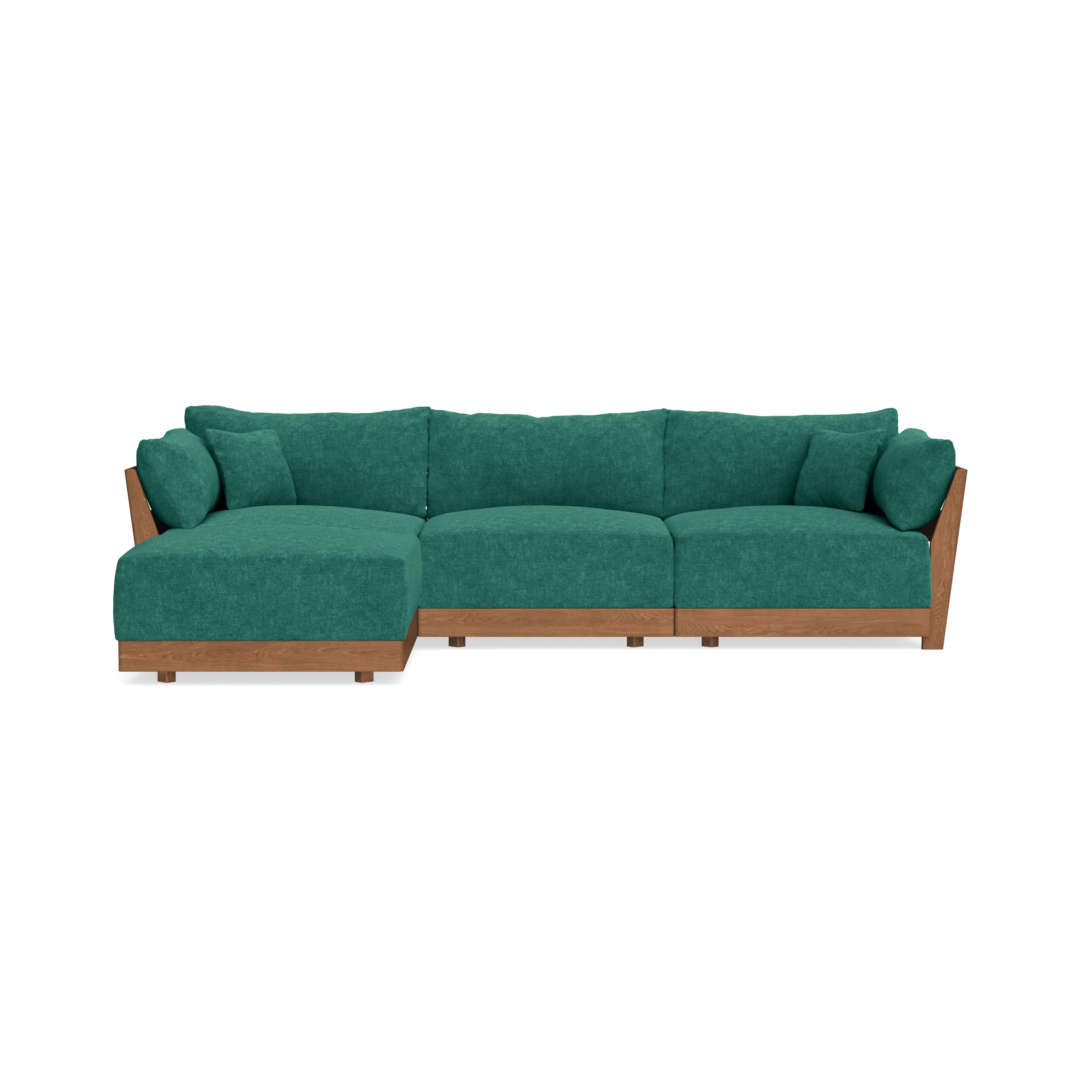 Modular Bondi Espresso 3-Seater Sectional in Jade Green | Classic Blend