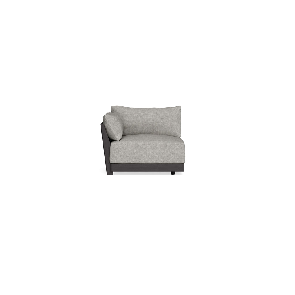 Modular Bondi Black End Chair in Fog | Memory Foam Blend