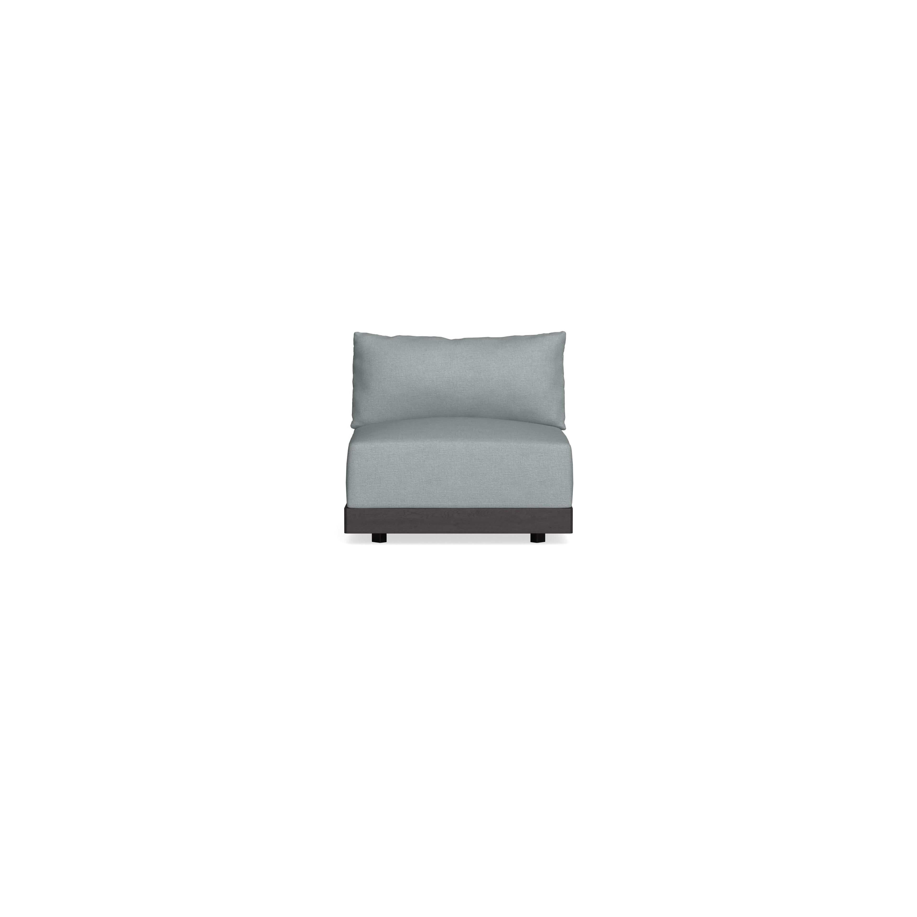 Modular Bondi Black Armless Chair in Light Steel | Classic Blend