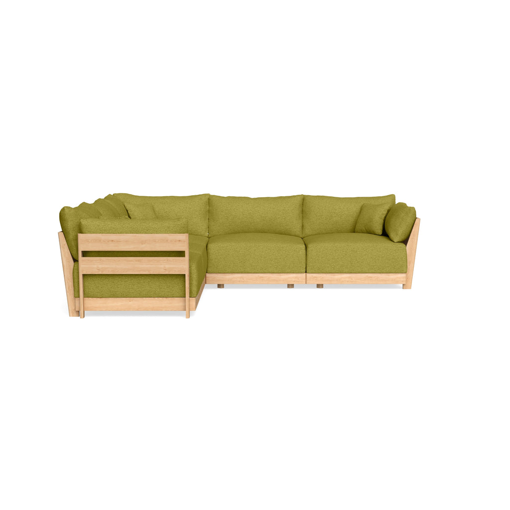 Modular Bondi Latte 5-Seater Corner Sectional in Avocado | Classic Blend