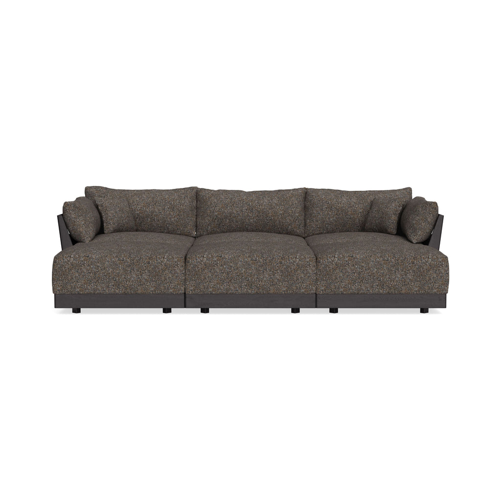 Modular Bondi Black 3-Seater Daybed Sofa Sectional in Eclipse | Classic Blend