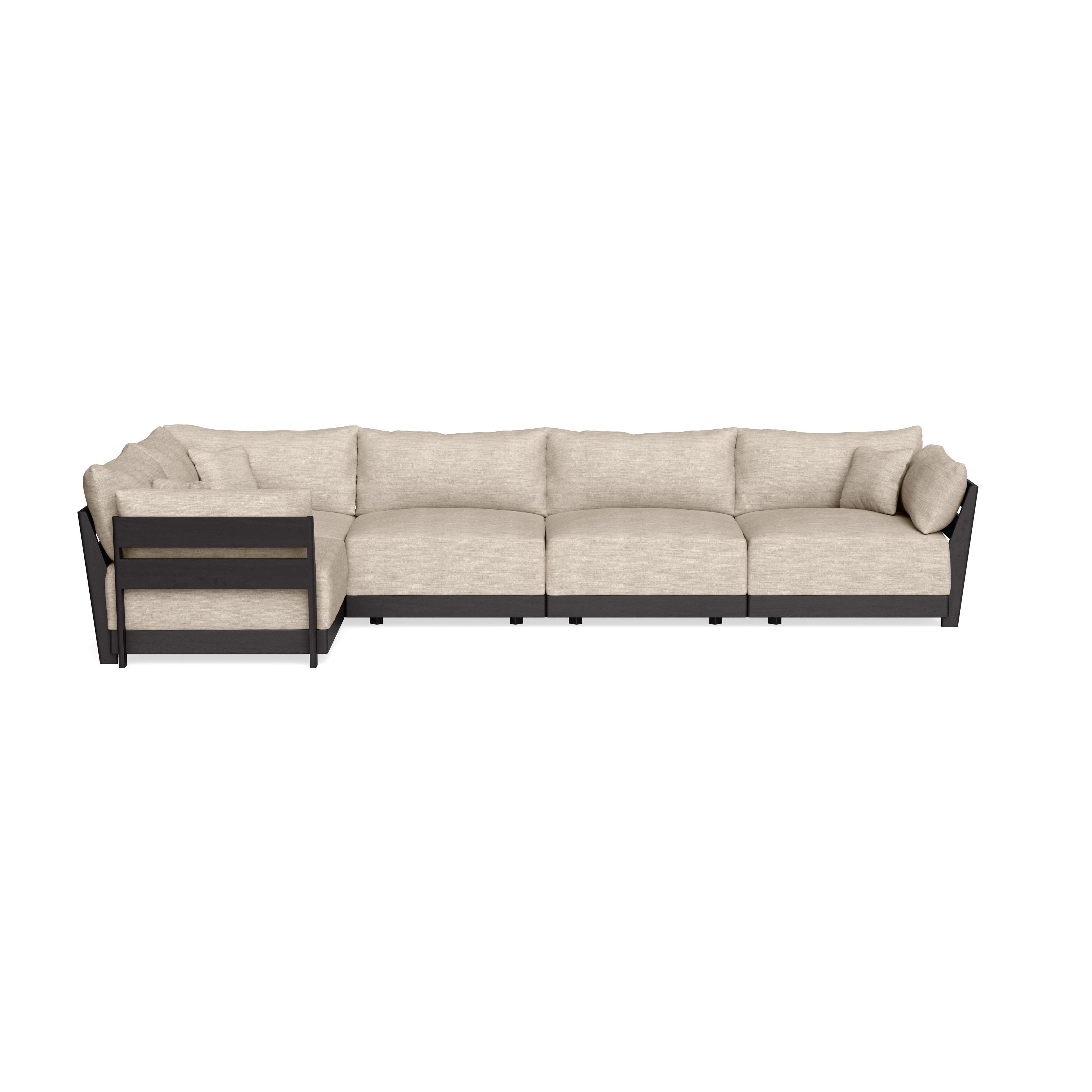 Modular Bondi Black 5-Seater L-Sectional in Wheat | Classic Blend