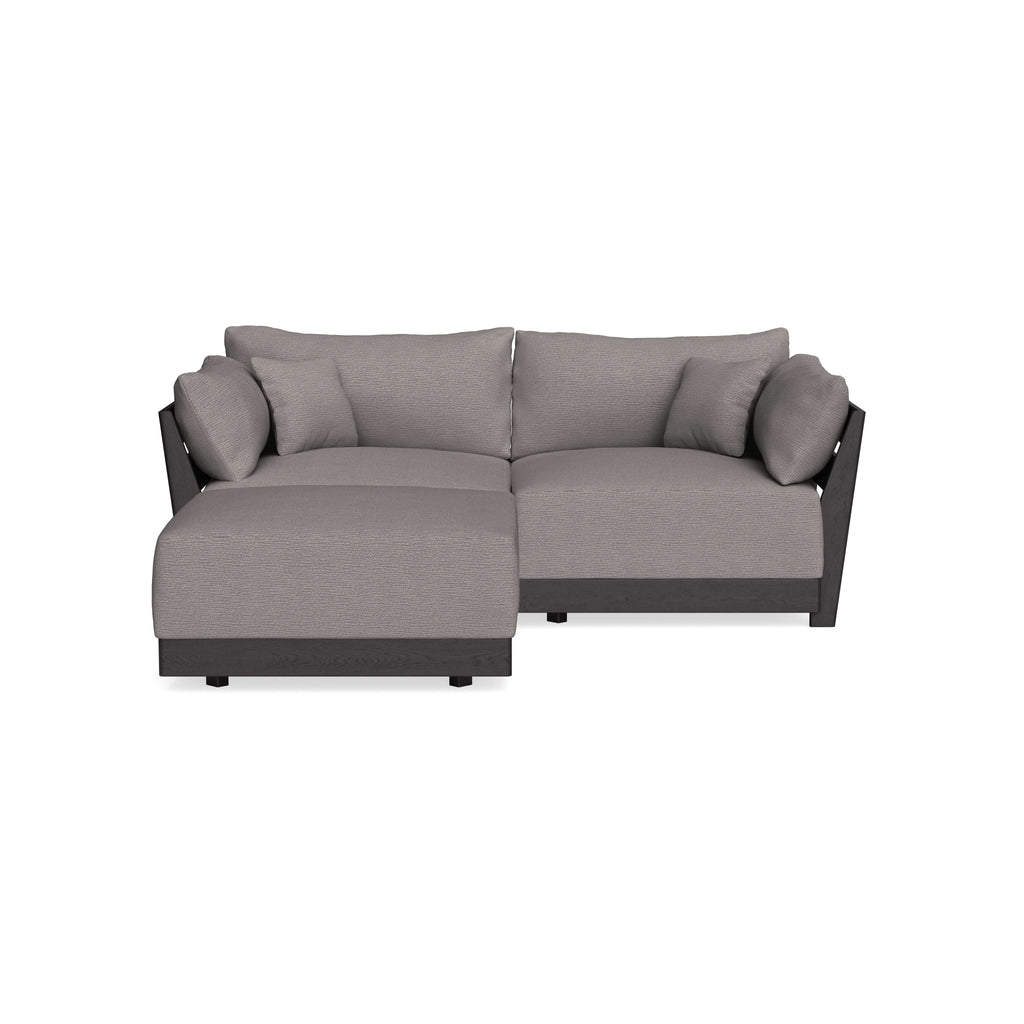 Modular Bondi Black 2-Seater Sectional in Cement | Classic Blend