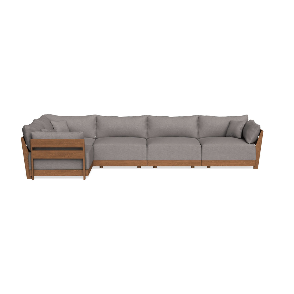 Modular Bondi Espresso 5-Seater L-Sectional in Cement | Classic Blend