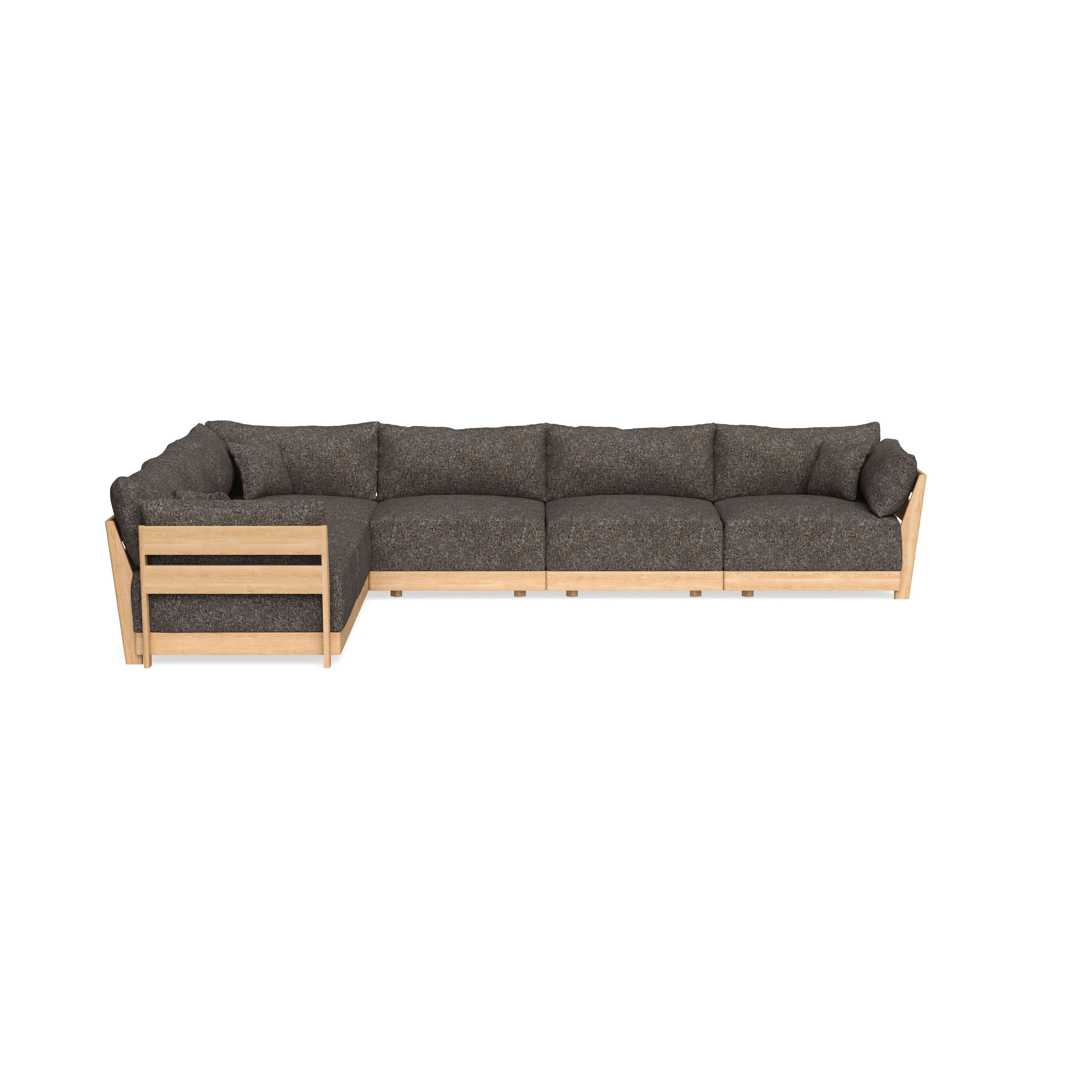 Modular Bondi Latte 6-Seater Corner Sectional in Eclipse | Memory Foam Blend