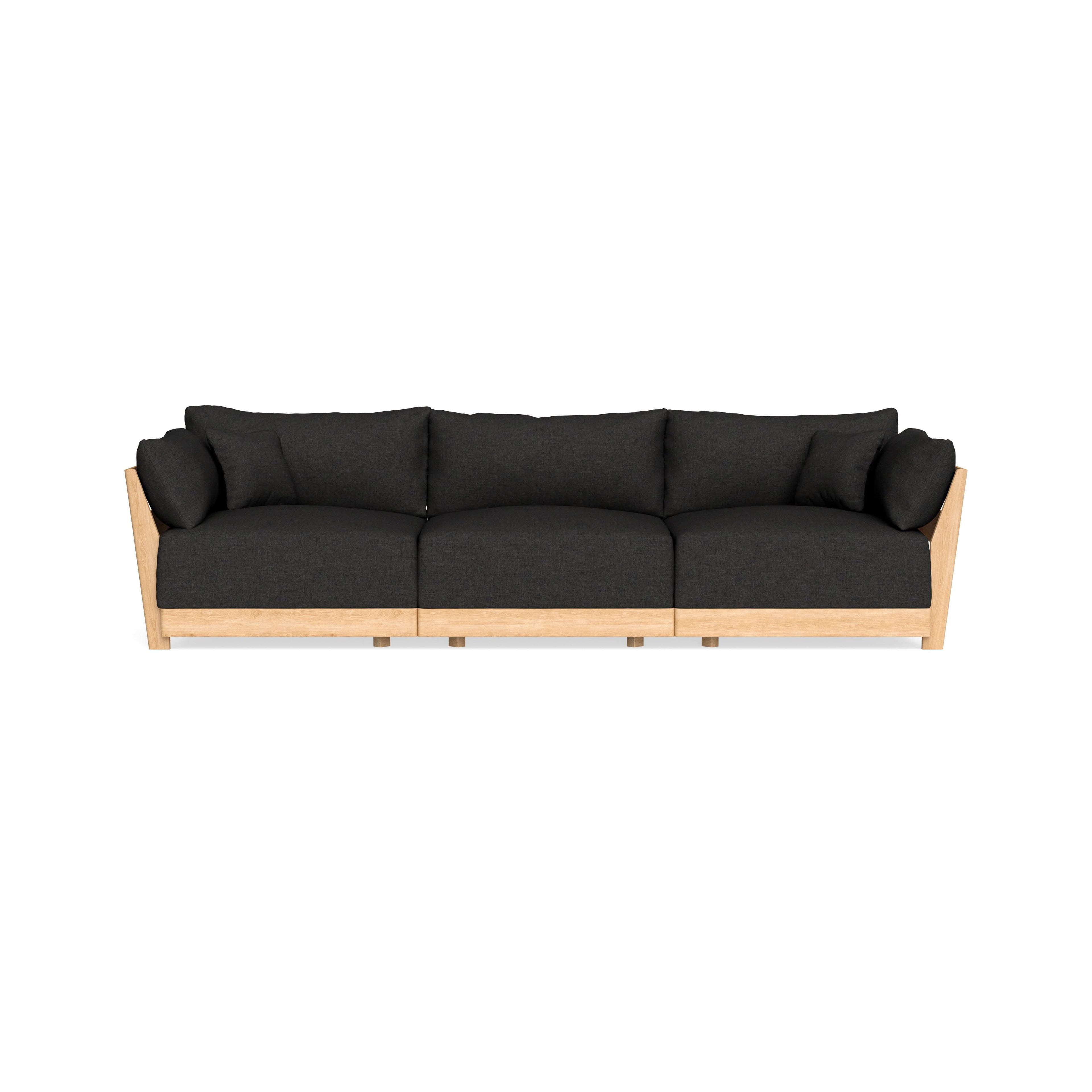 Modular Bondi Latte 3-Seater Sofa in Peppercorn | Classic Blend