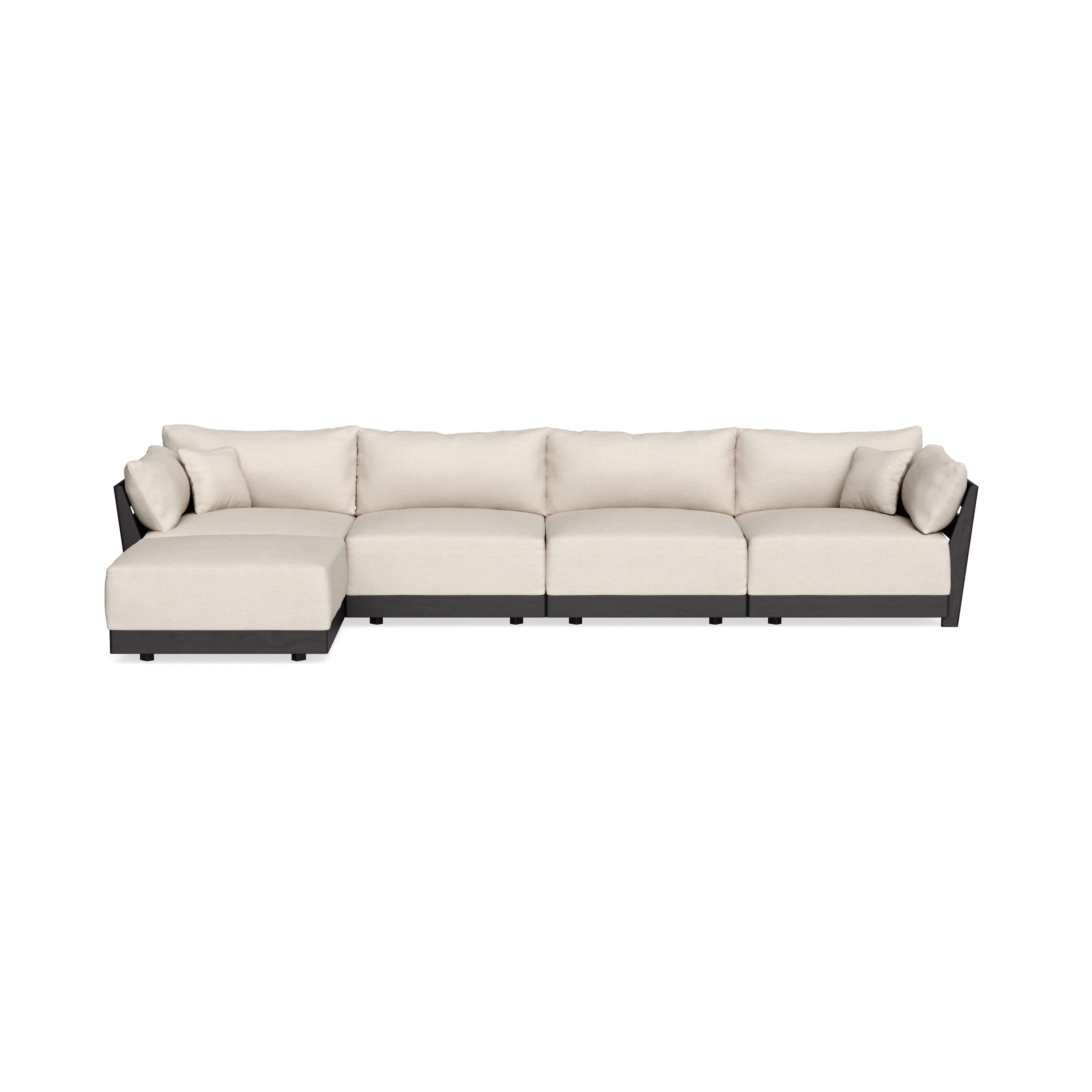 Modular Bondi Black 4-Seater Sectional in Seashell | Classic Blend