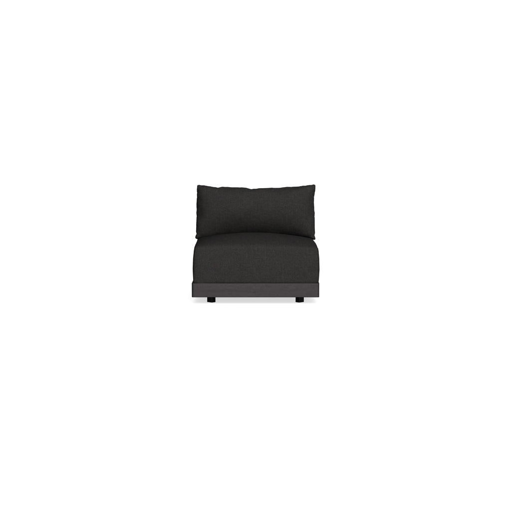Modular Bondi Black Armless Chair in Peppercorn | Memory Foam Blend