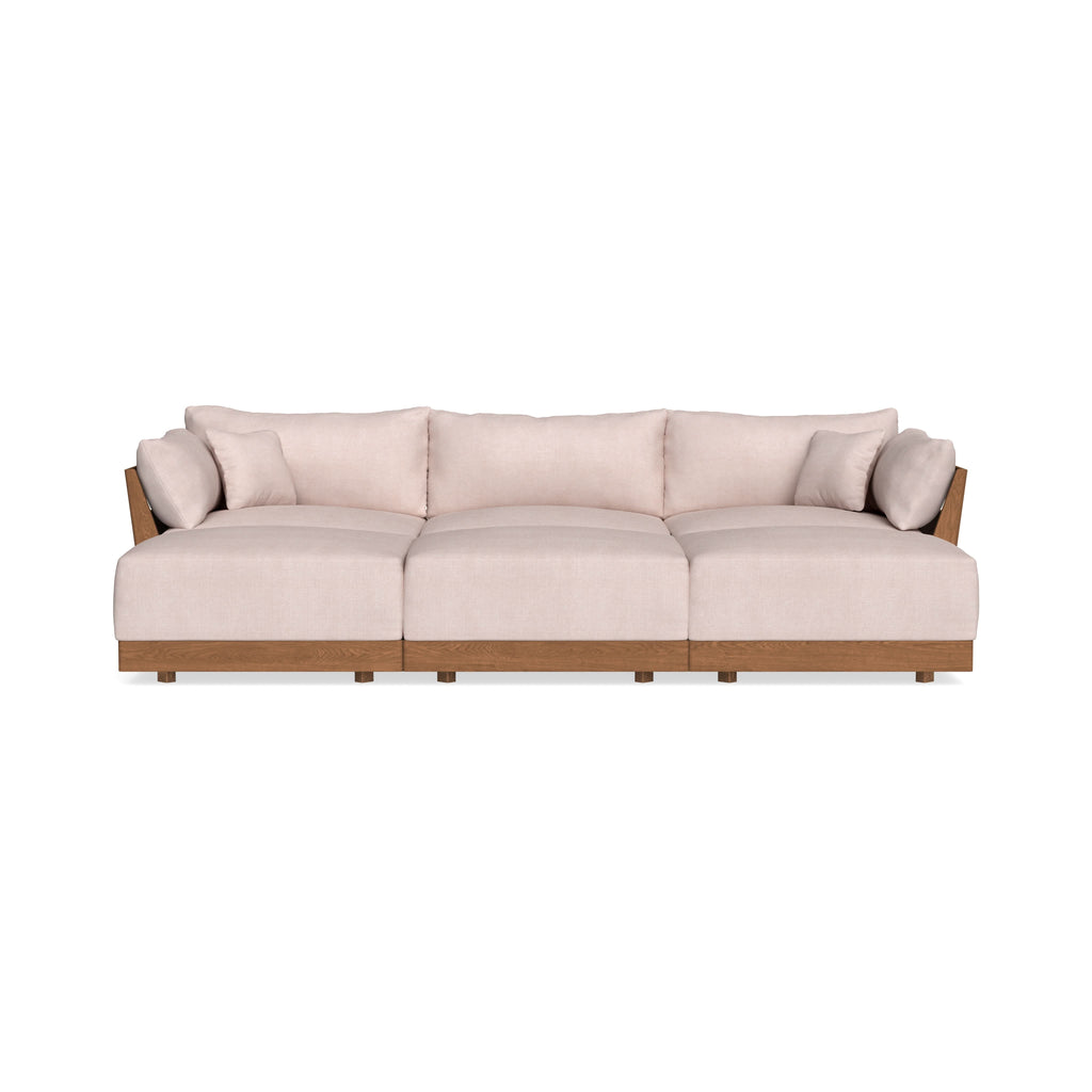 Modular Bondi Espresso 3-Seater Daybed Sofa Sectional in Blush | Classic Blend