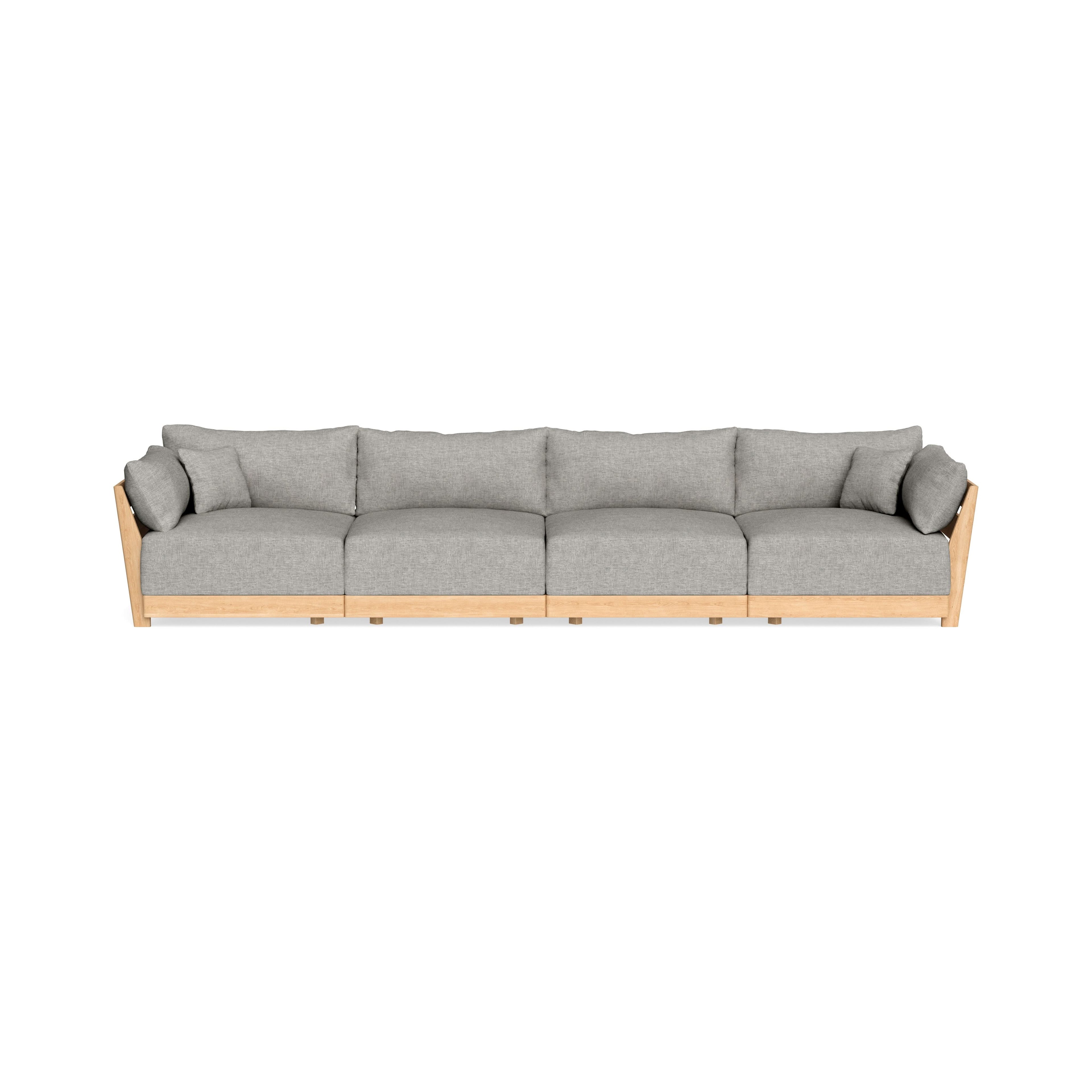 Modular Bondi Latte 4-Seater Sofa in Fog | Memory Foam Blend