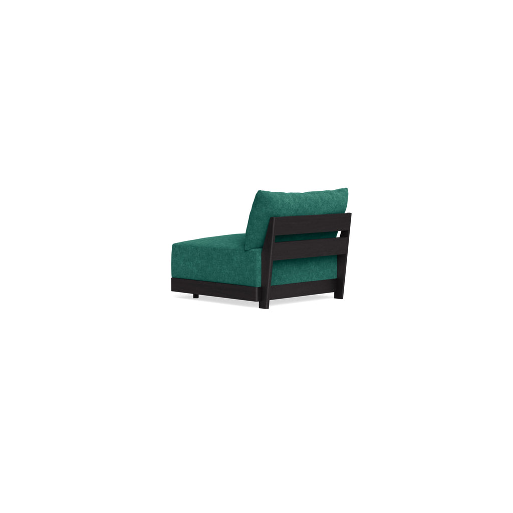 Modular Bondi Black Armless Chair in Jade Green | Classic Blend