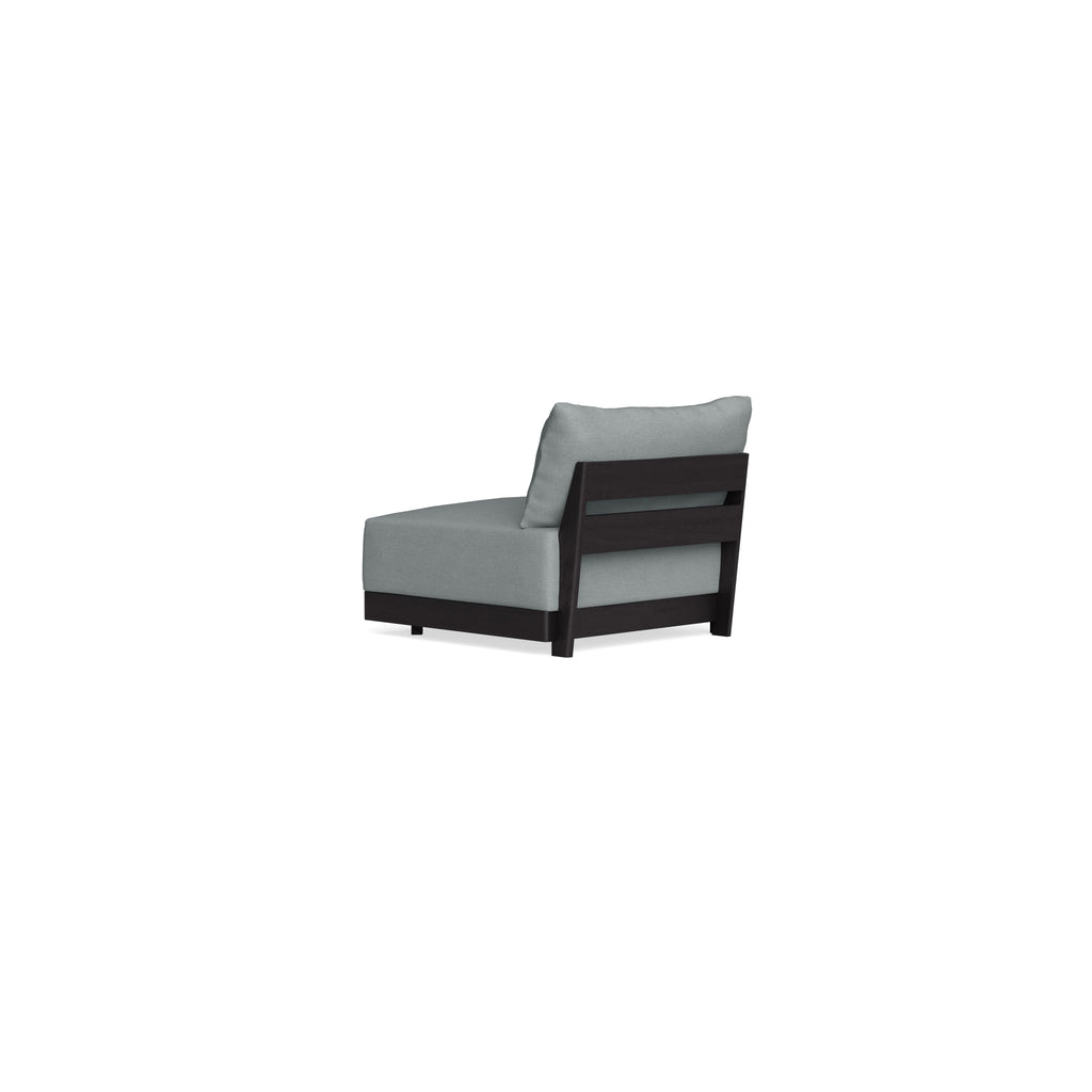 Modular Bondi Black End Chair in Light Steel | Memory Foam Blend