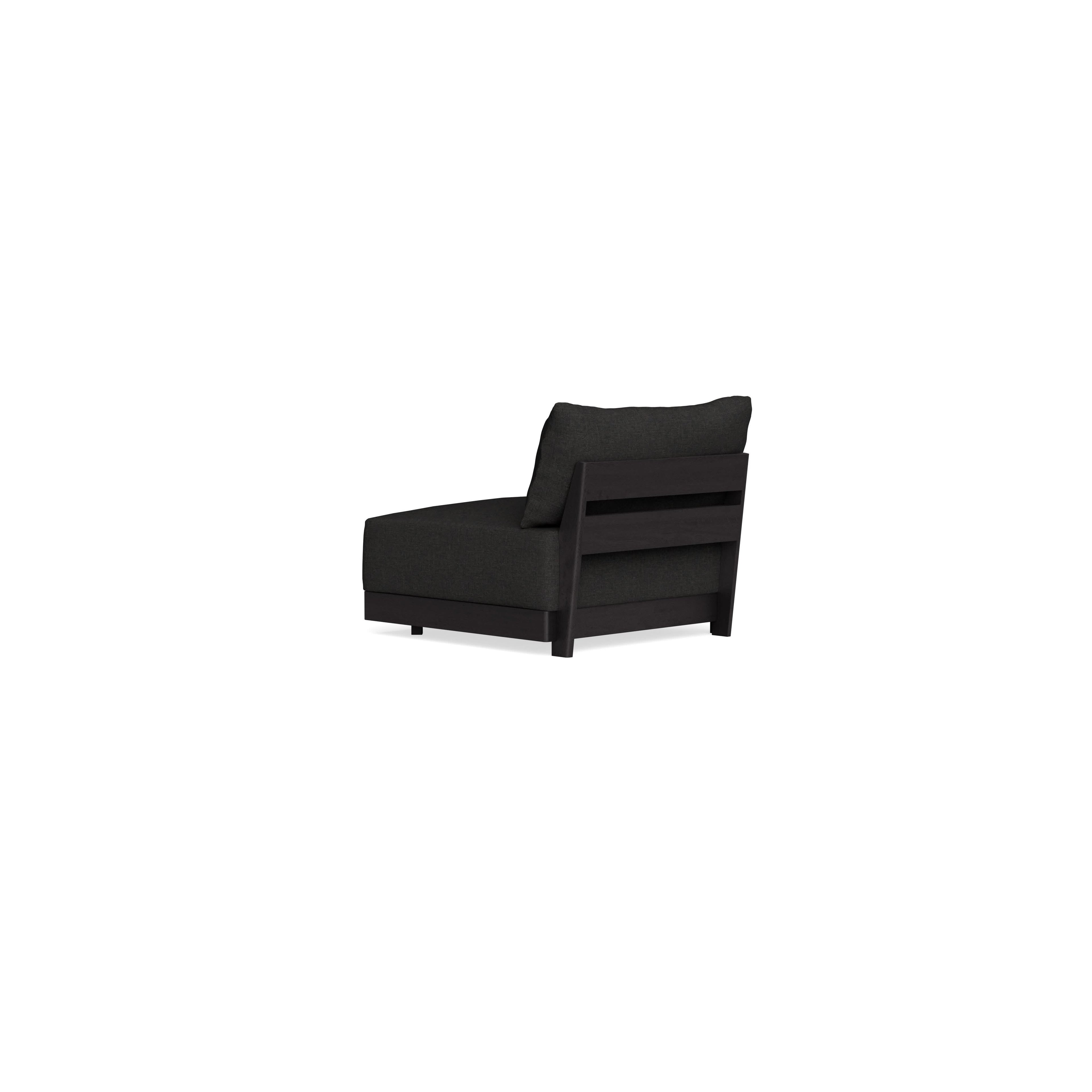 Modular Bondi Black End Chair in Peppercorn | Memory Foam Blend