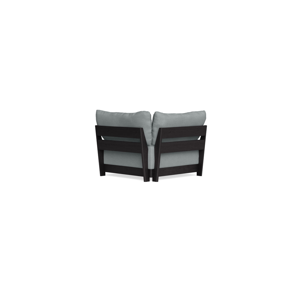 Modular Bondi Black Corner Chair in Light Steel | Memory Foam Blend