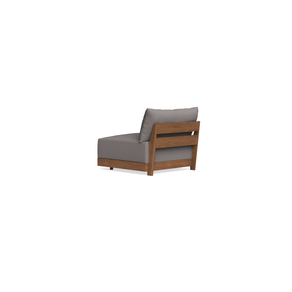 Modular Bondi Espresso Armless Chair in Cement | Memory Foam Blend