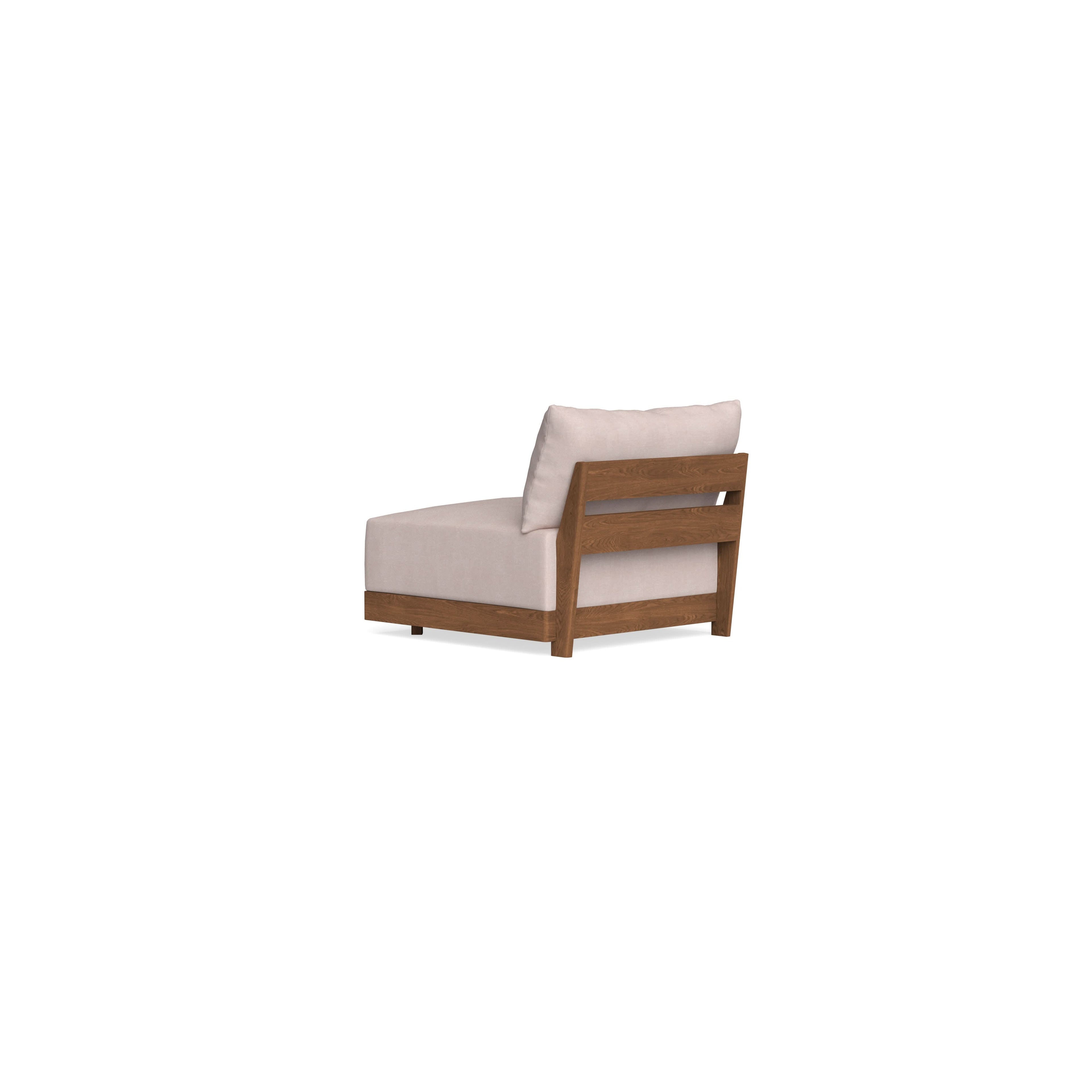 Modular Bondi Espresso Armless Chair in Blush | Memory Foam Blend