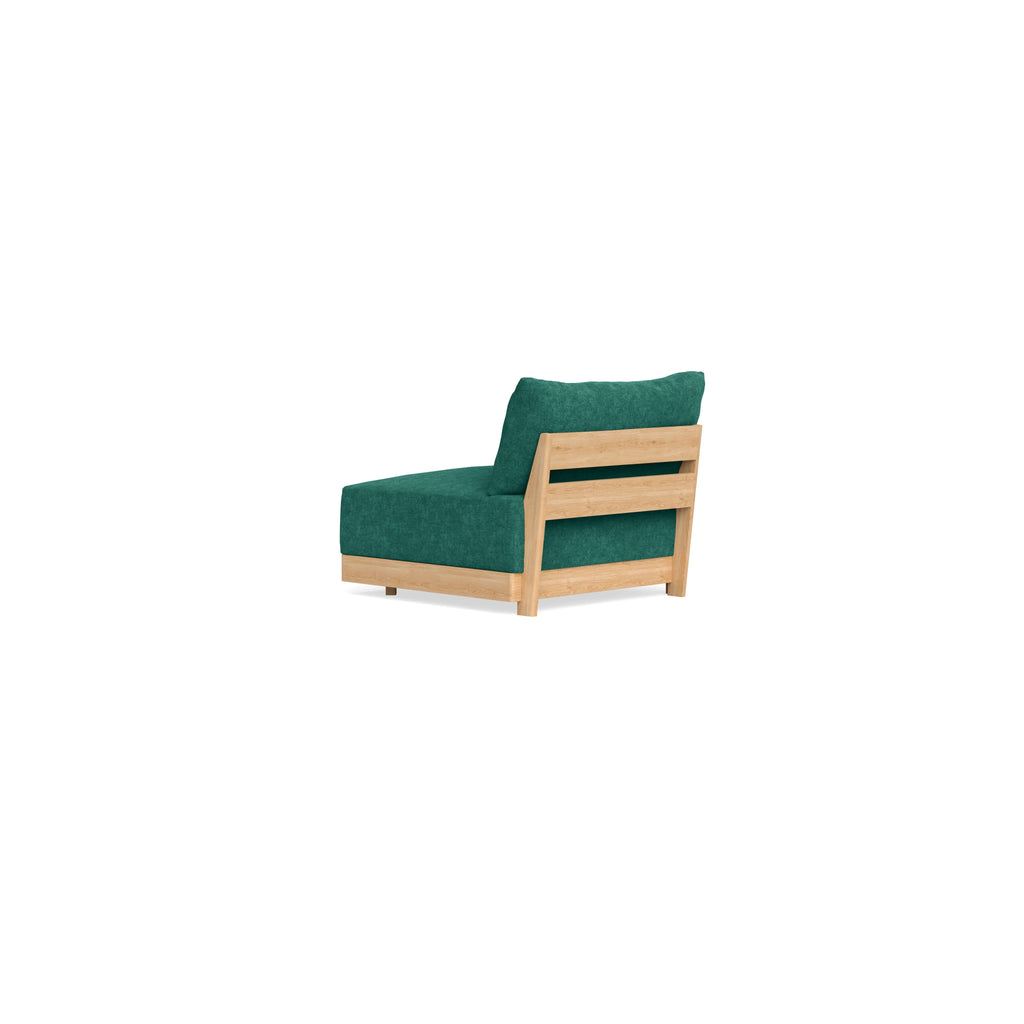 Modular Bondi Latte End Chair in Jade Green | Memory Foam Blend