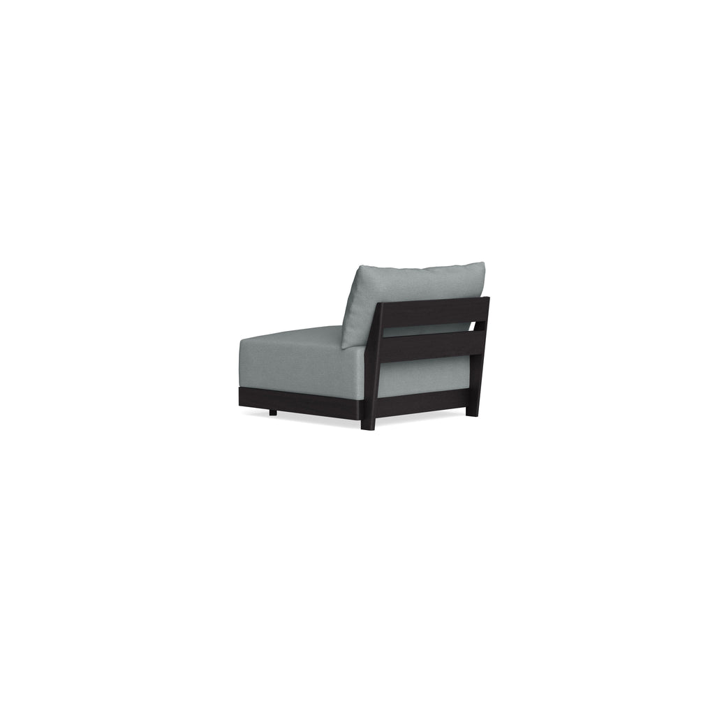 Modular Bondi Black Armless Chair in Light Steel | Memory Foam Blend