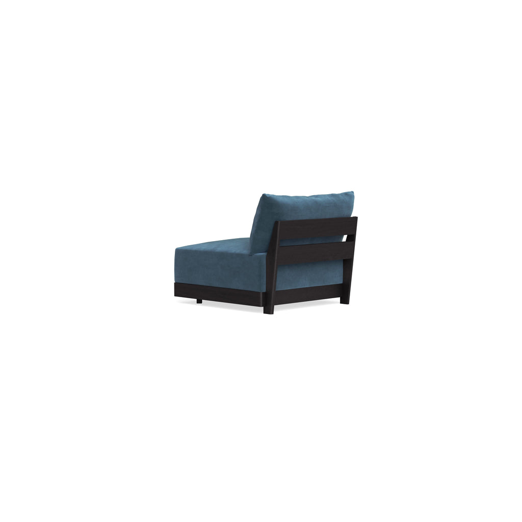 Modular Bondi Black Armless Chair in Oxford Blue | Memory Foam Blend