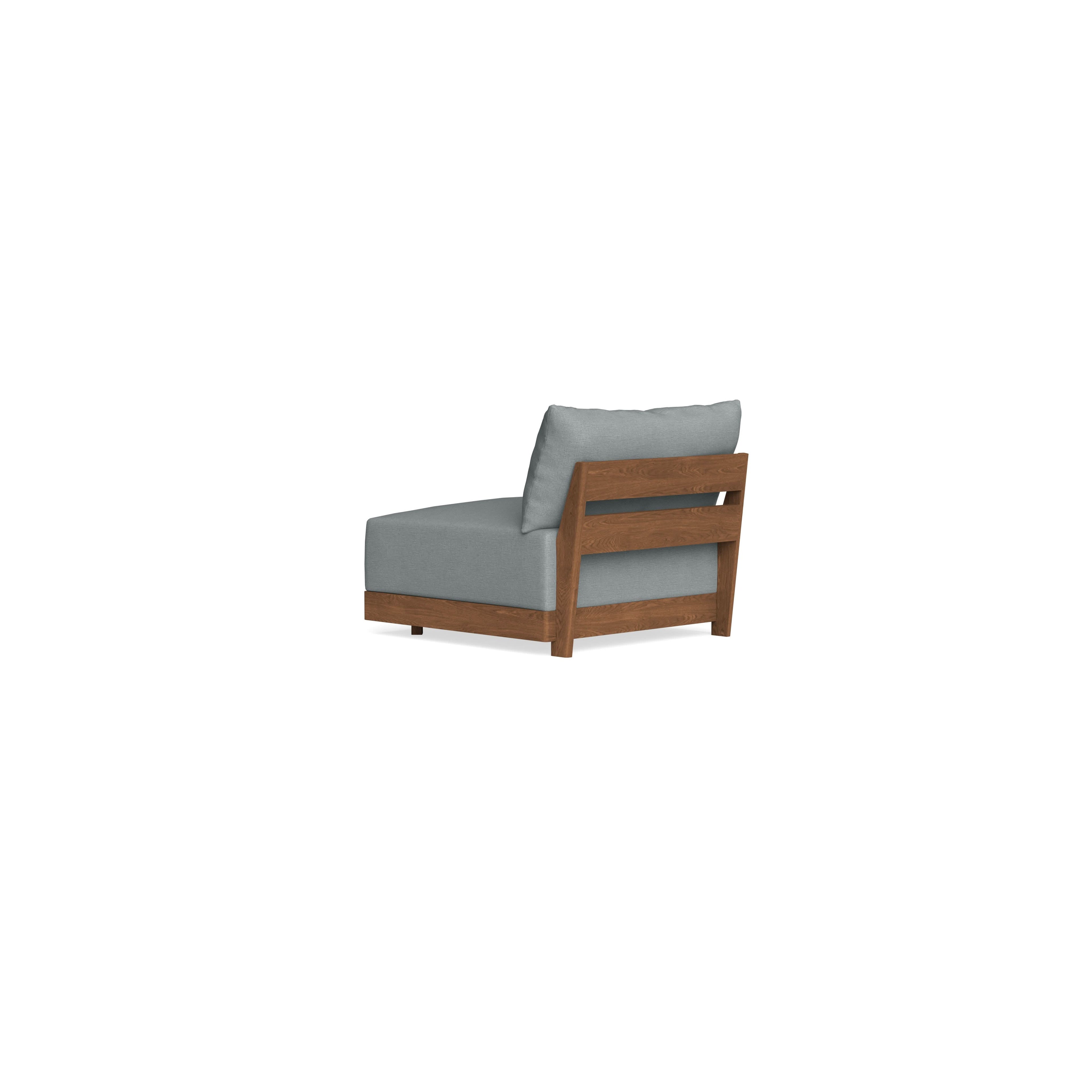 Modular Bondi Espresso Armless Chair in Light Steel | Memory Foam Blend