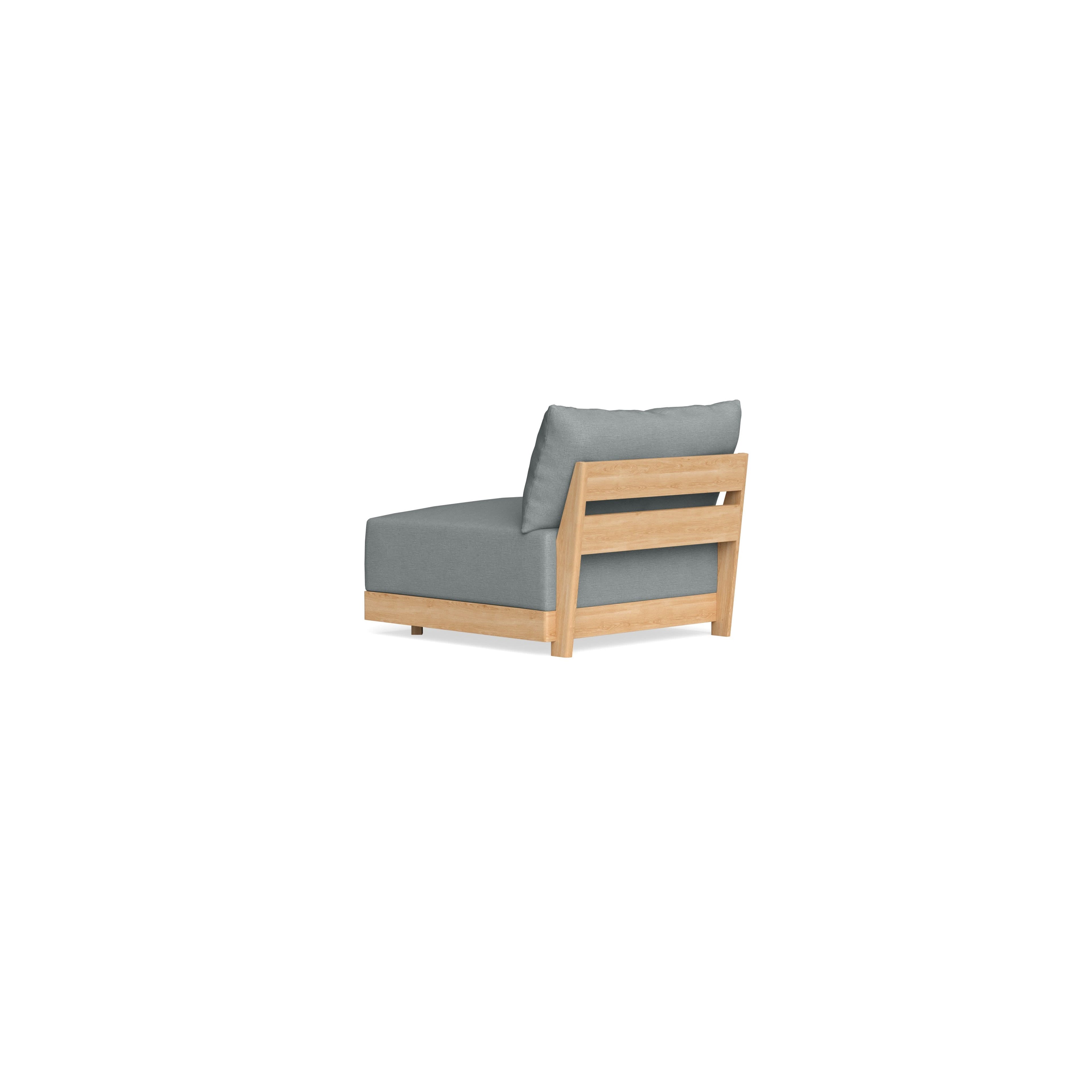 Modular Bondi Latte Armless Chair in Light Steel | Memory Foam Blend