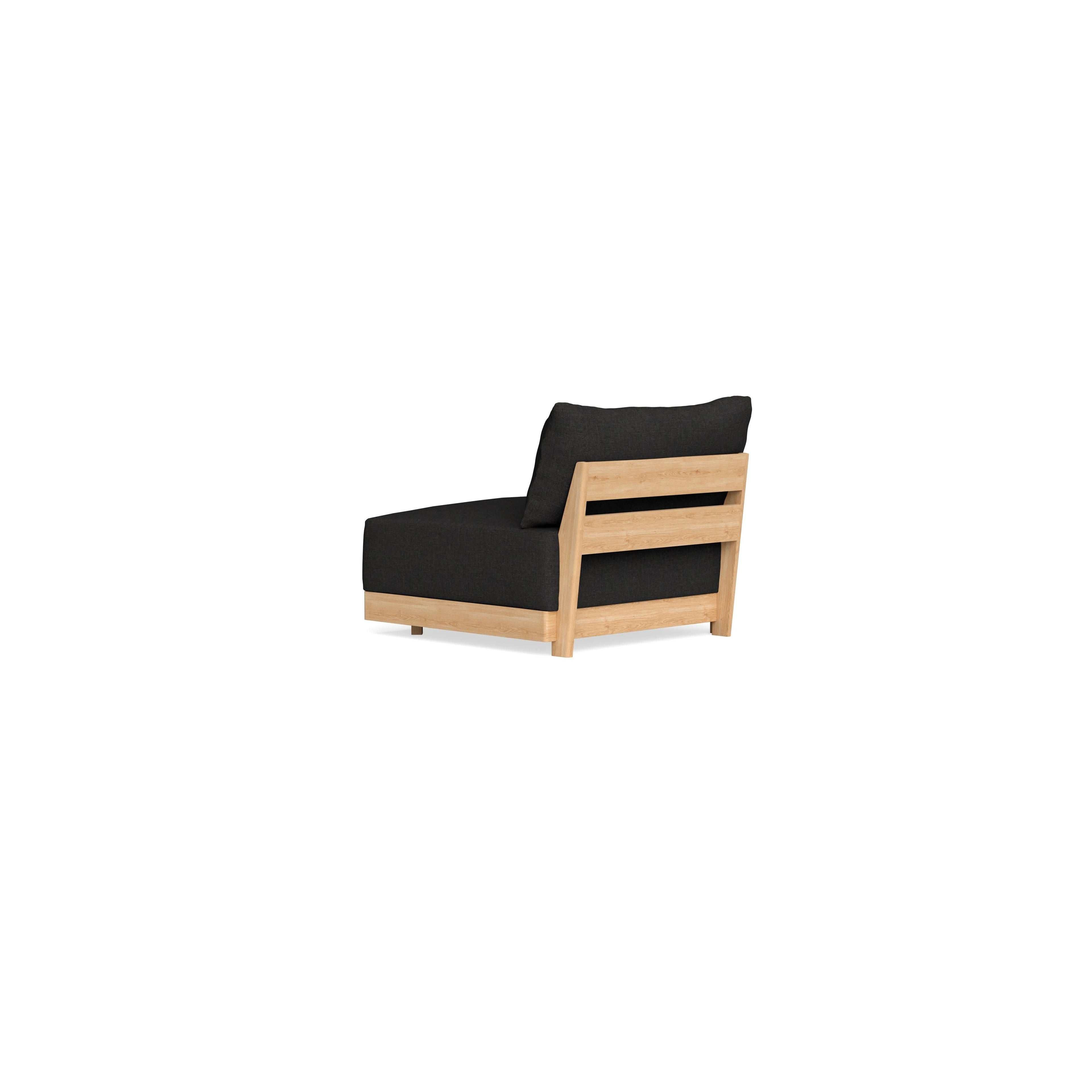 Modular Bondi Latte End Chair in Peppercorn | Memory Foam Blend