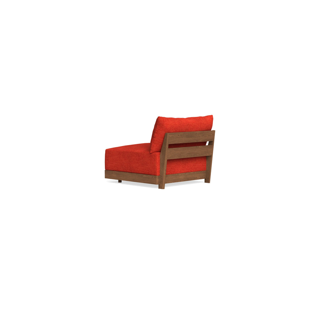Modular Bondi Espresso Armless Chair in Poppy Orange | Memory Foam Blend