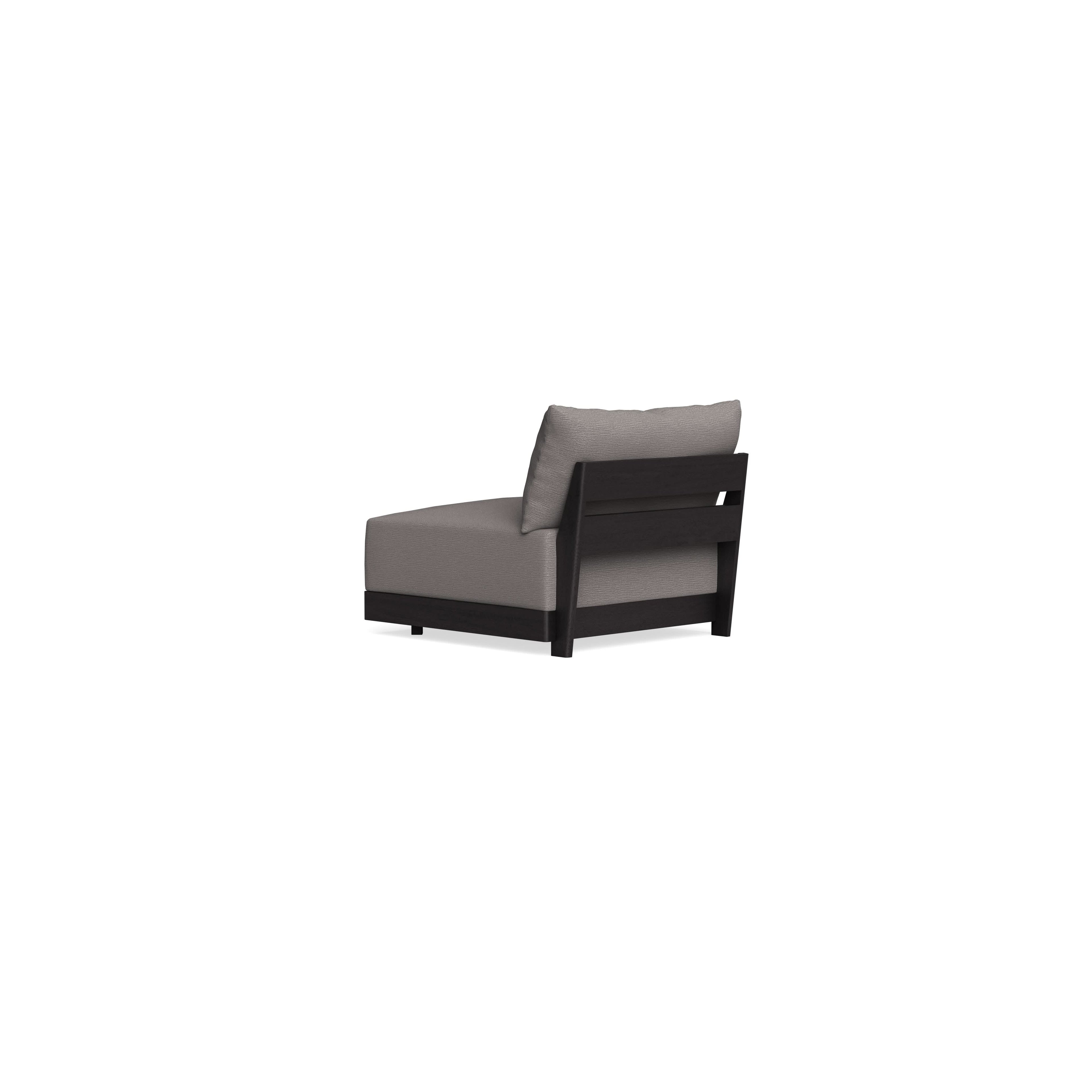 Modular Bondi Black Armless Chair in Cement | Classic Blend