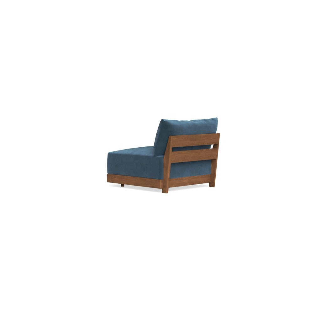 Modular Bondi Espresso Armless Chair in Oxford Blue | Classic Blend
