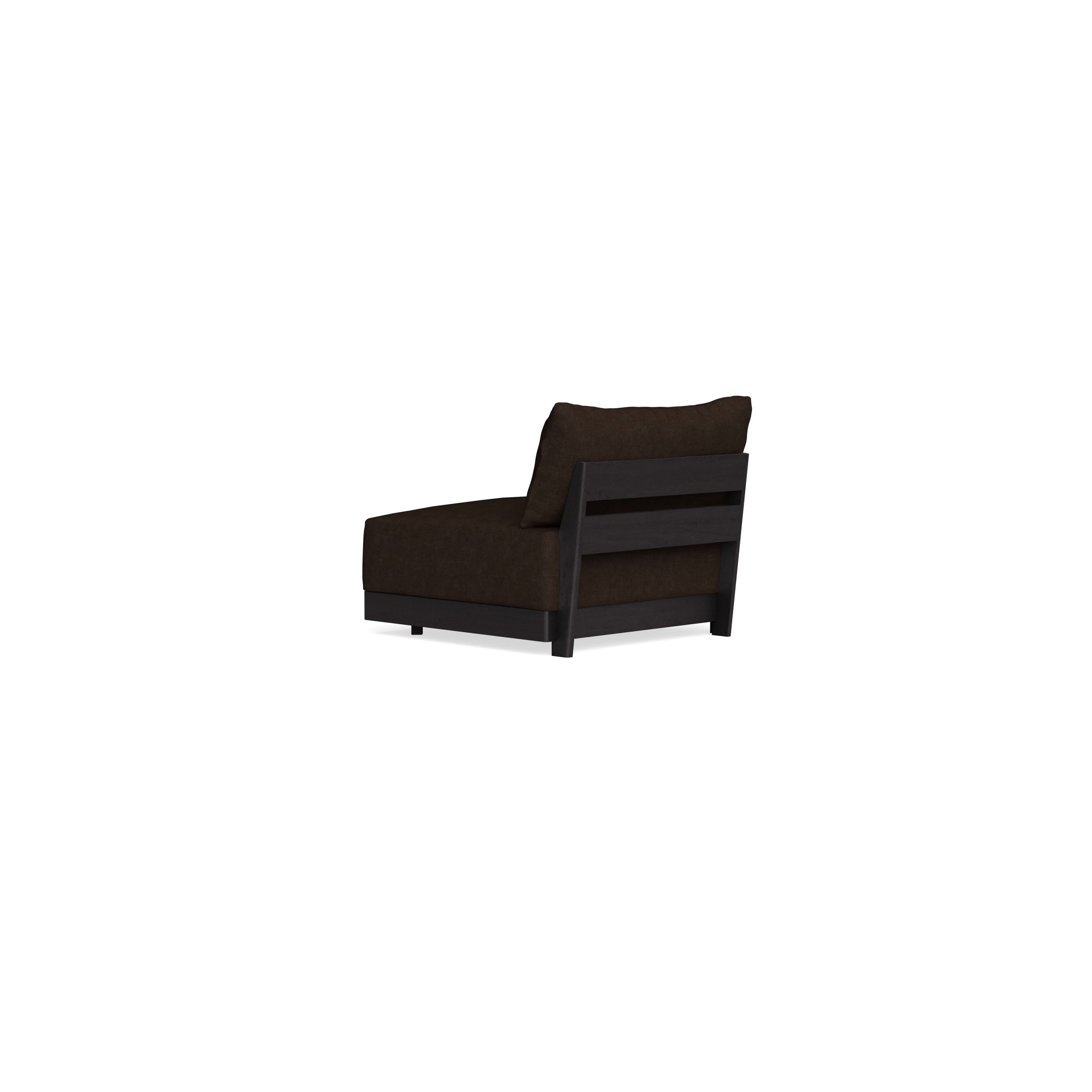 Modular Bondi Black End Chair in Espresso | Memory Foam Blend