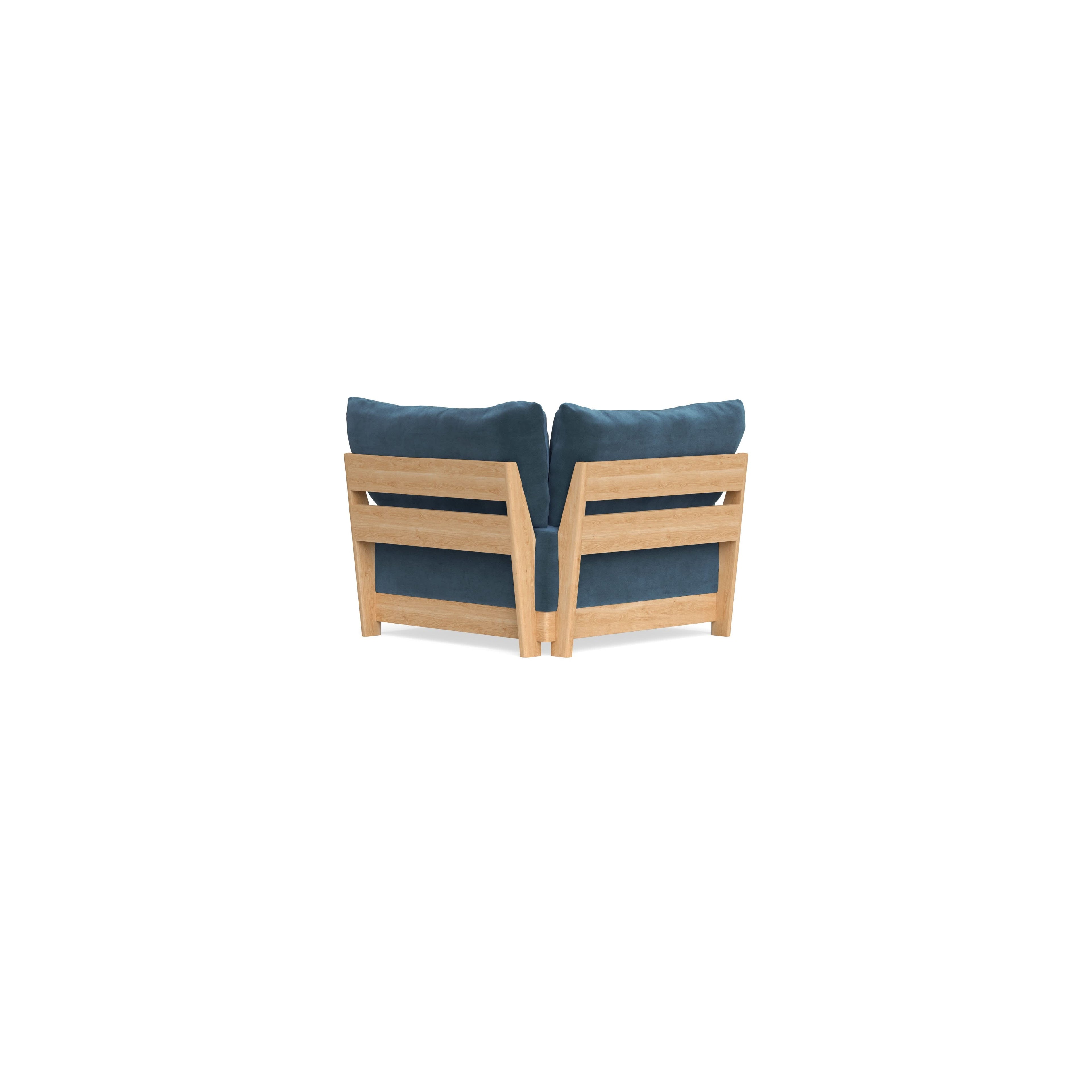 Modular Bondi Latte Corner Chair in Oxford Blue | Classic Blend
