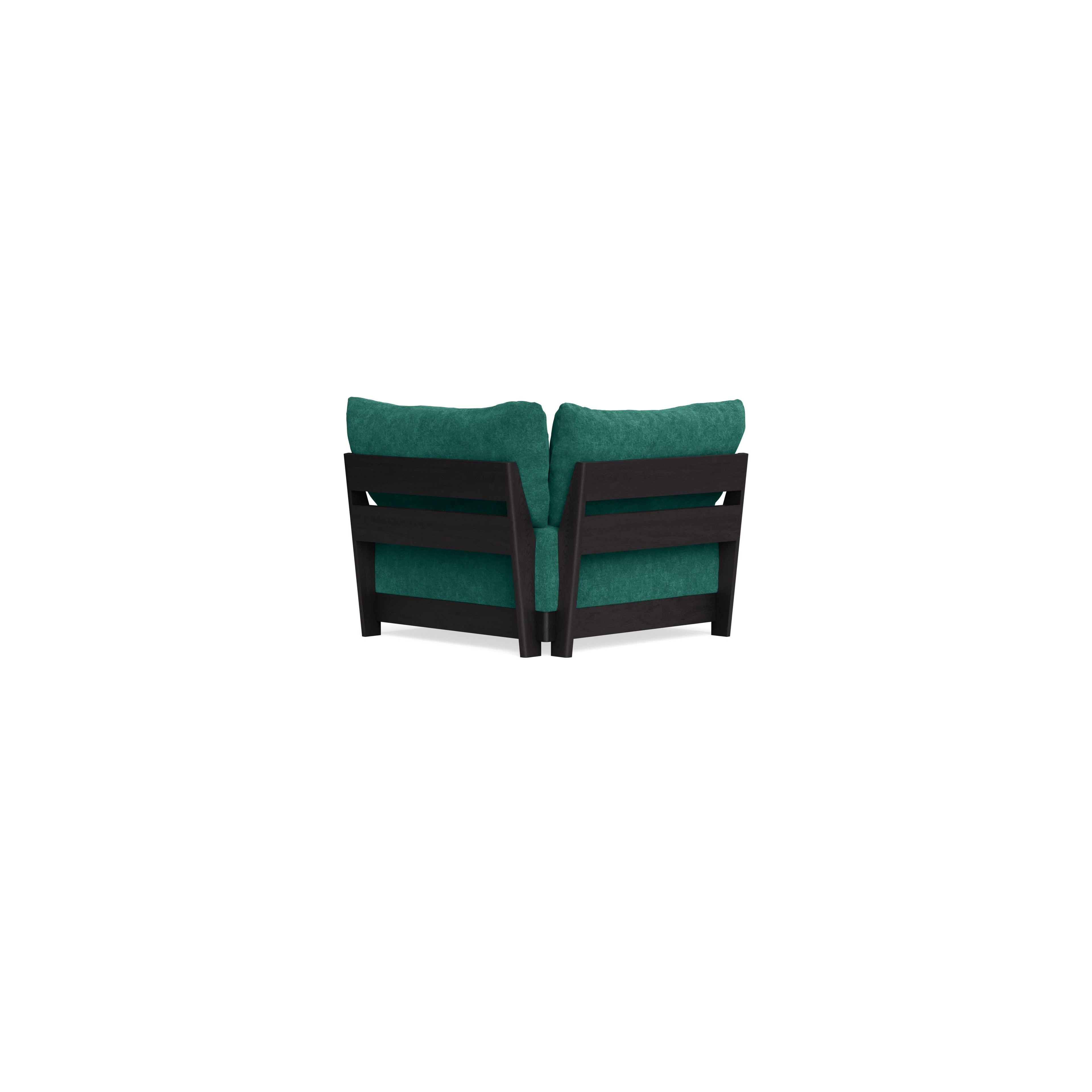 Modular Bondi Black Corner Chair in Jade Green | Classic Blend