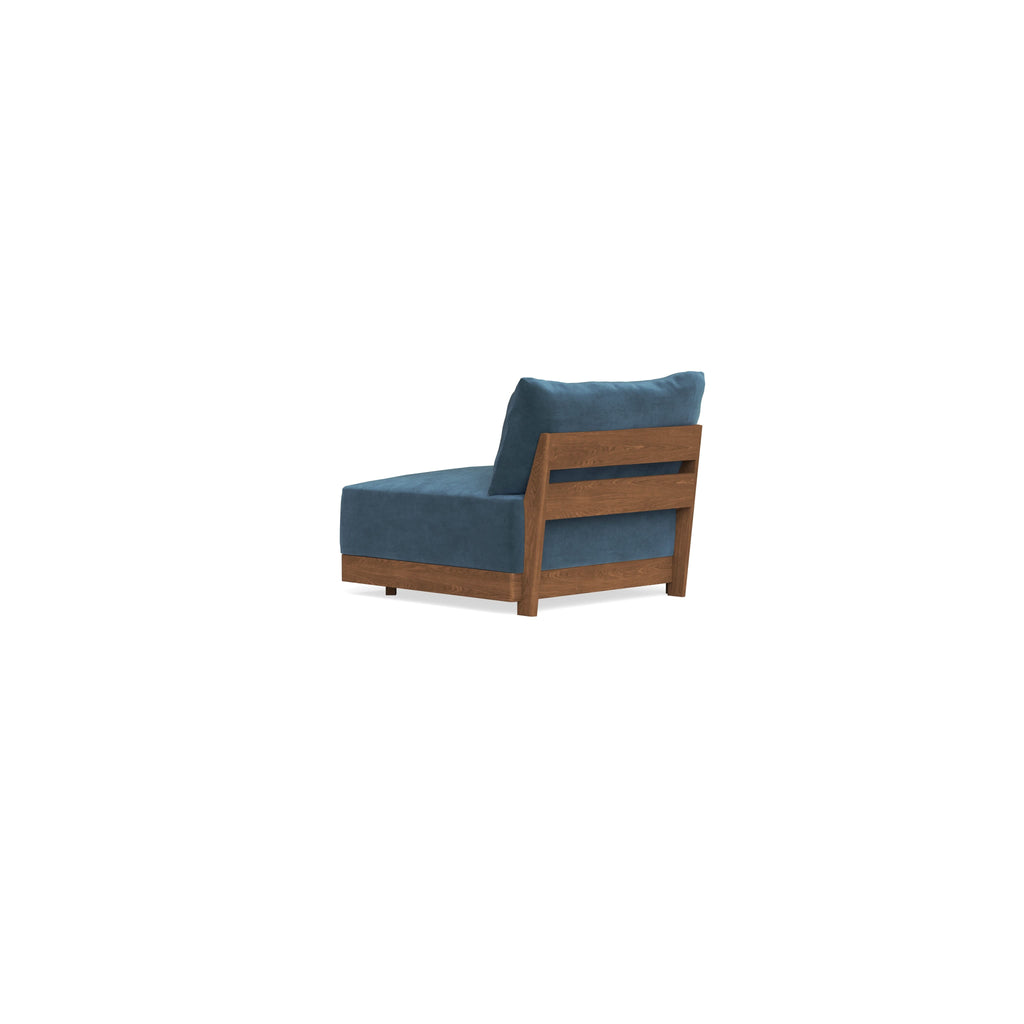 Modular Bondi Espresso End Chair in Oxford Blue | Classic Blend