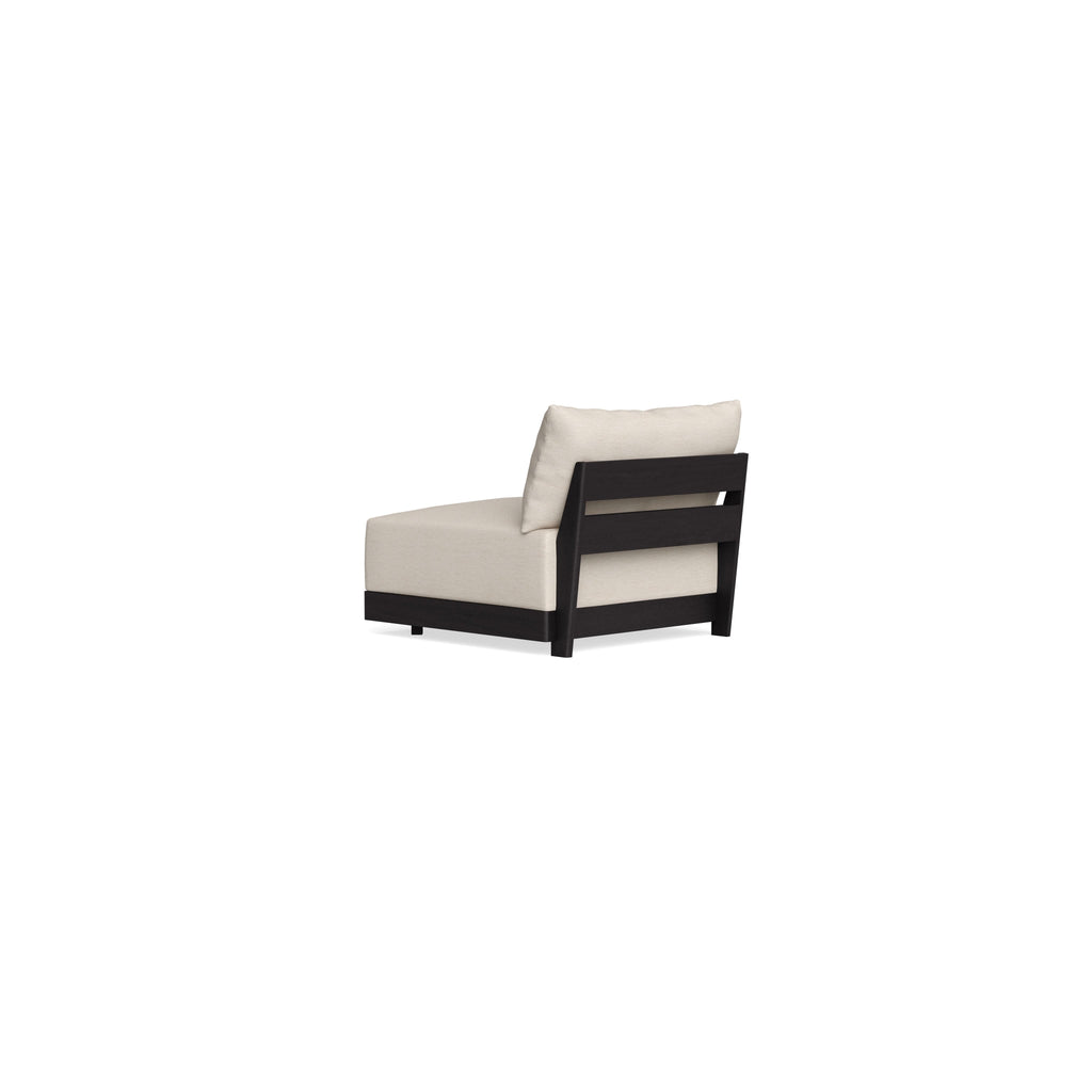 Modular Bondi Black Armless Chair in Seashell | Memory Foam Blend