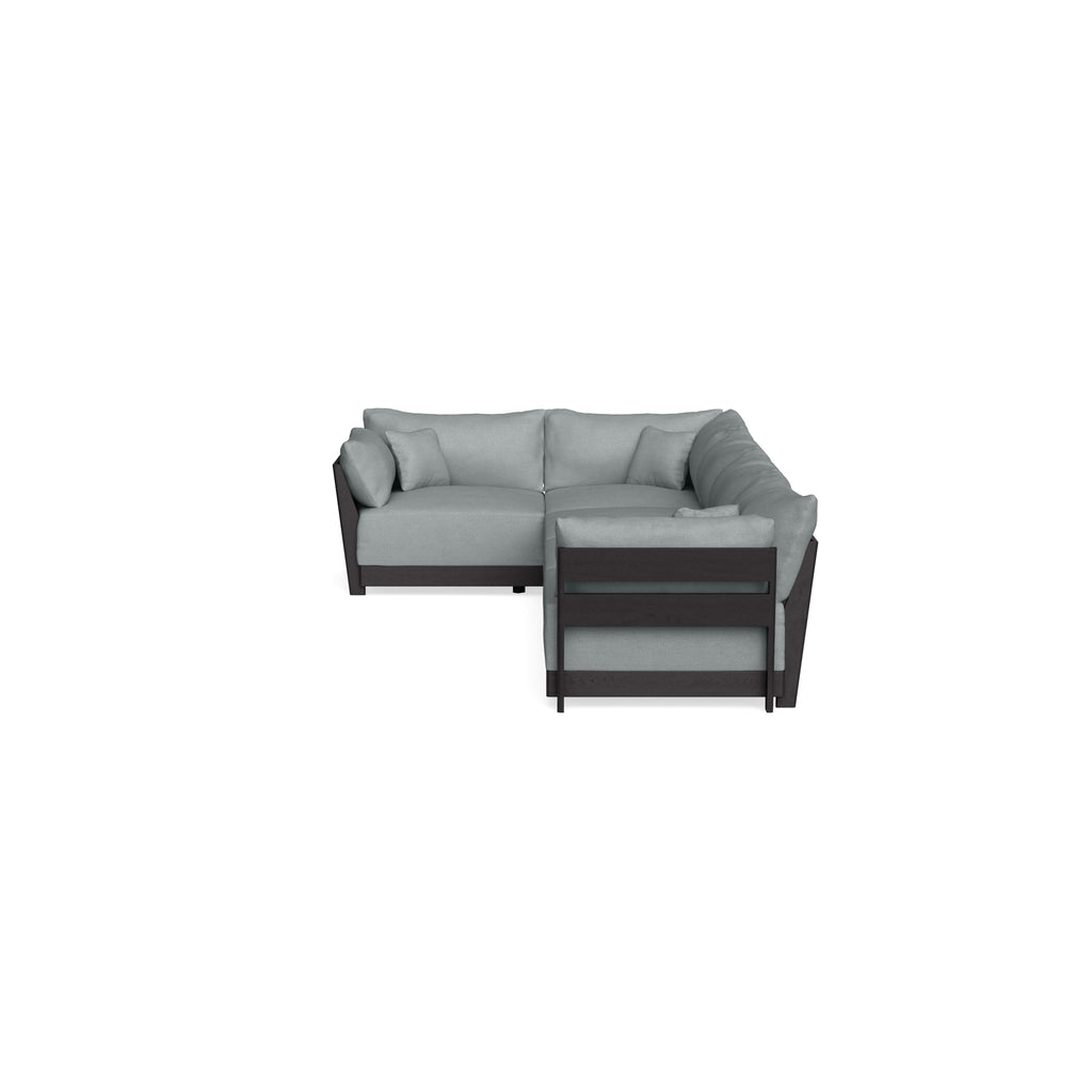 Modular Bondi Black 5-Seater L-Sectional in Light Steel | Classic Blend