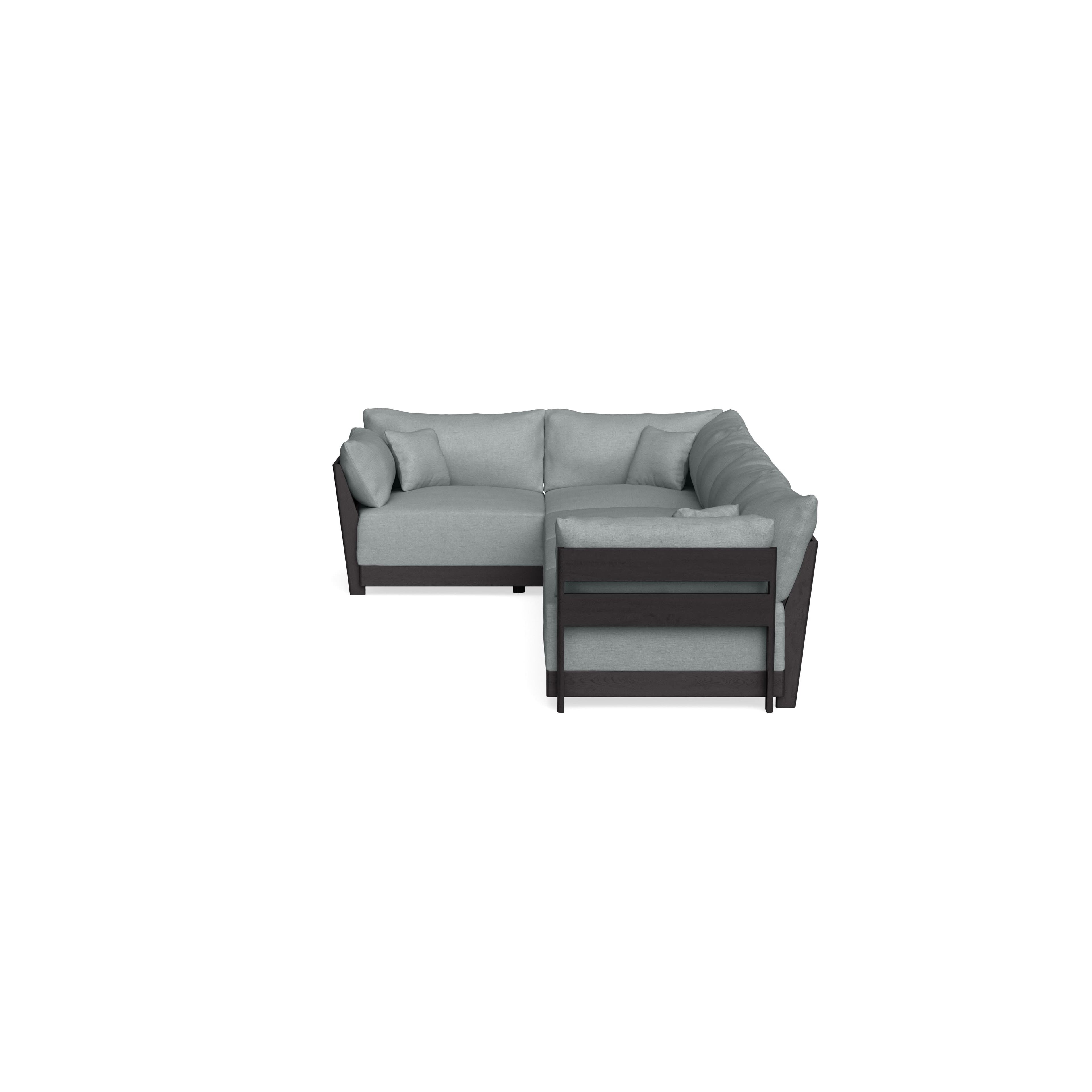 Modular Bondi Black 5-Seater L-Sectional in Light Steel | Classic Blend