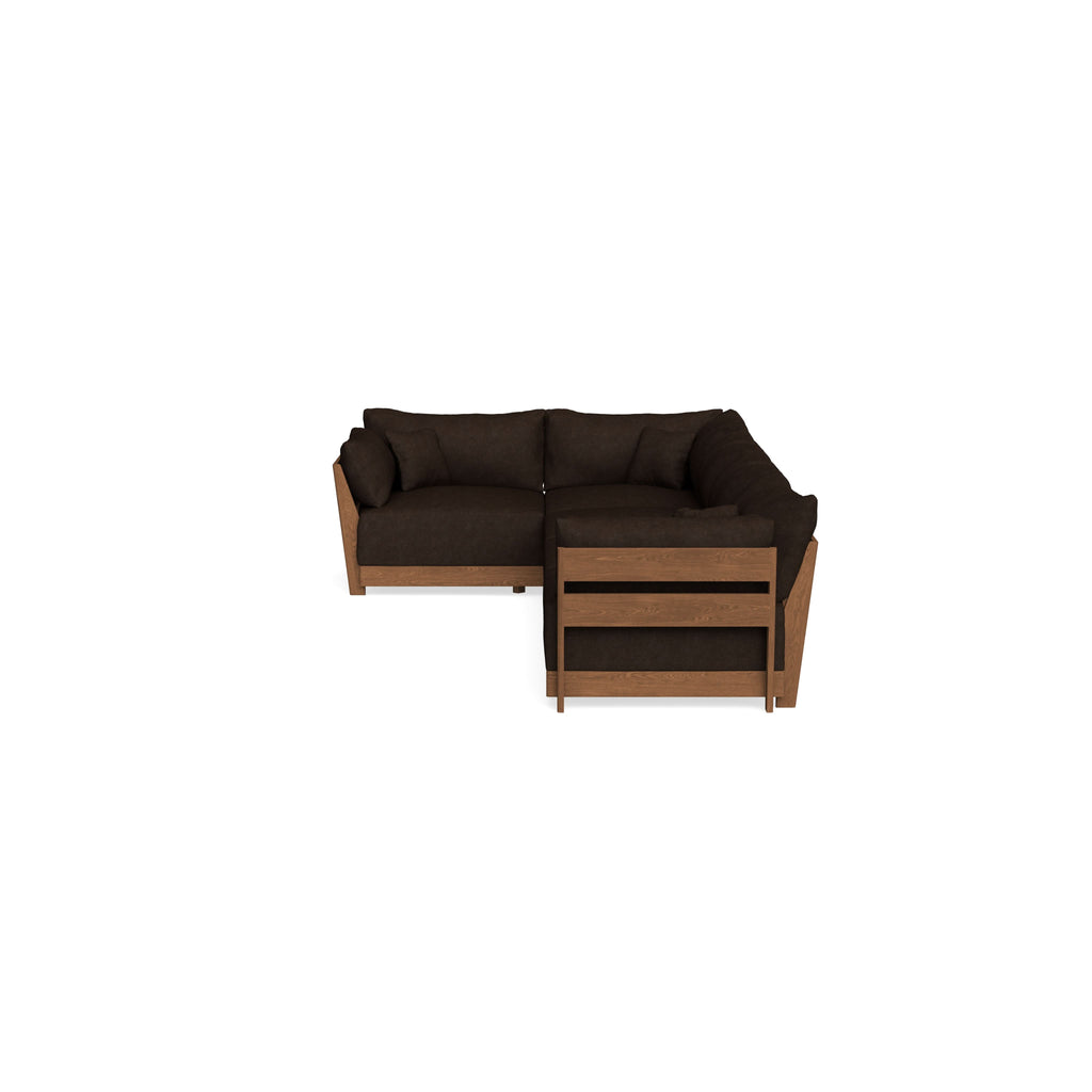 Modular Bondi Espresso 5-Seater L-Sectional in Espresso | Memory Foam Blend