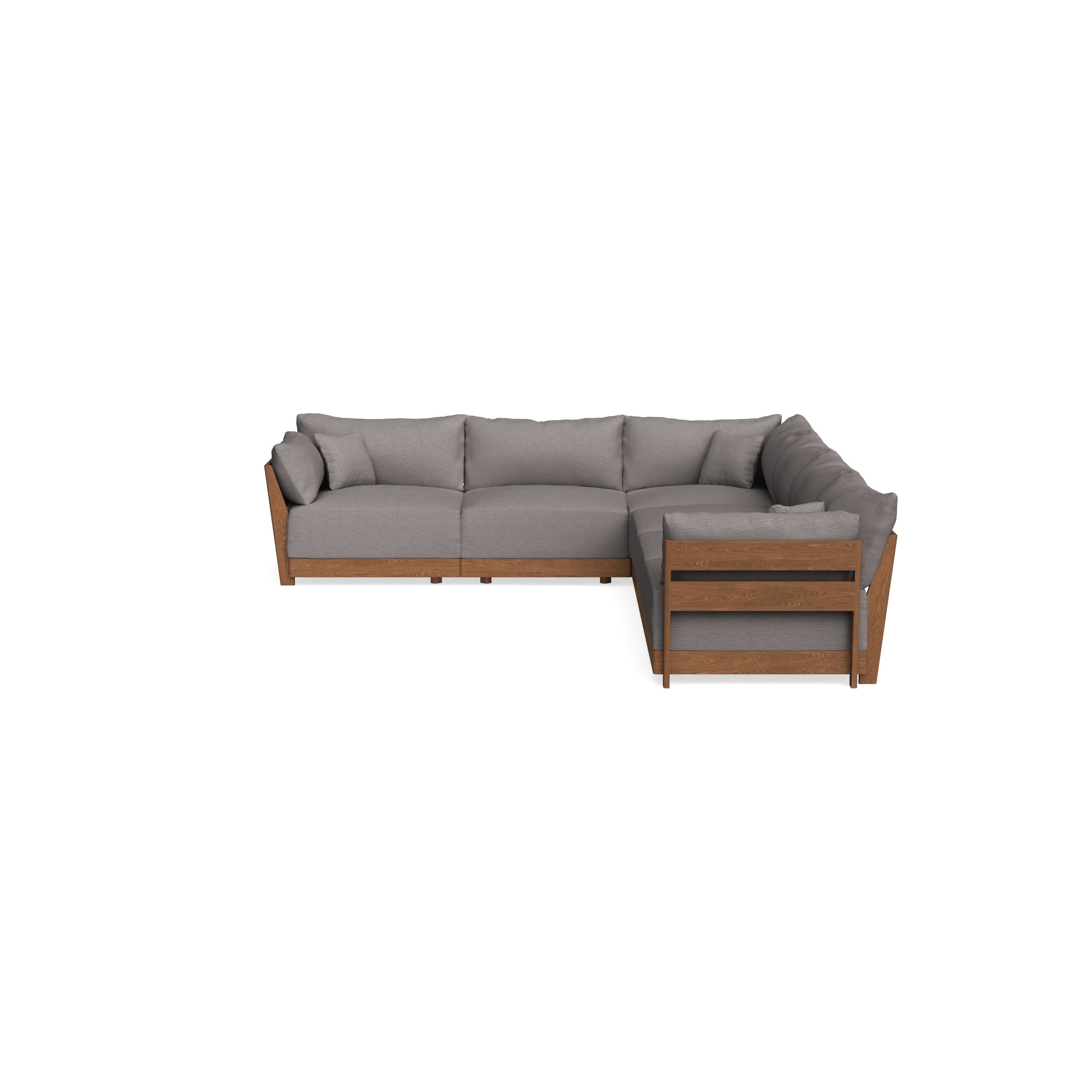 Modular Bondi Espresso 6-Seater Corner Sectional in Cement | Classic Blend