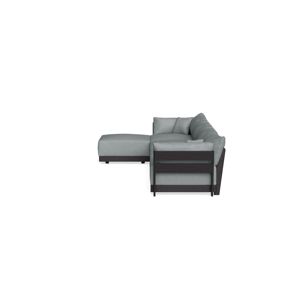 Modular Bondi Black 4-Seater Sectional in Light Steel | Classic Blend