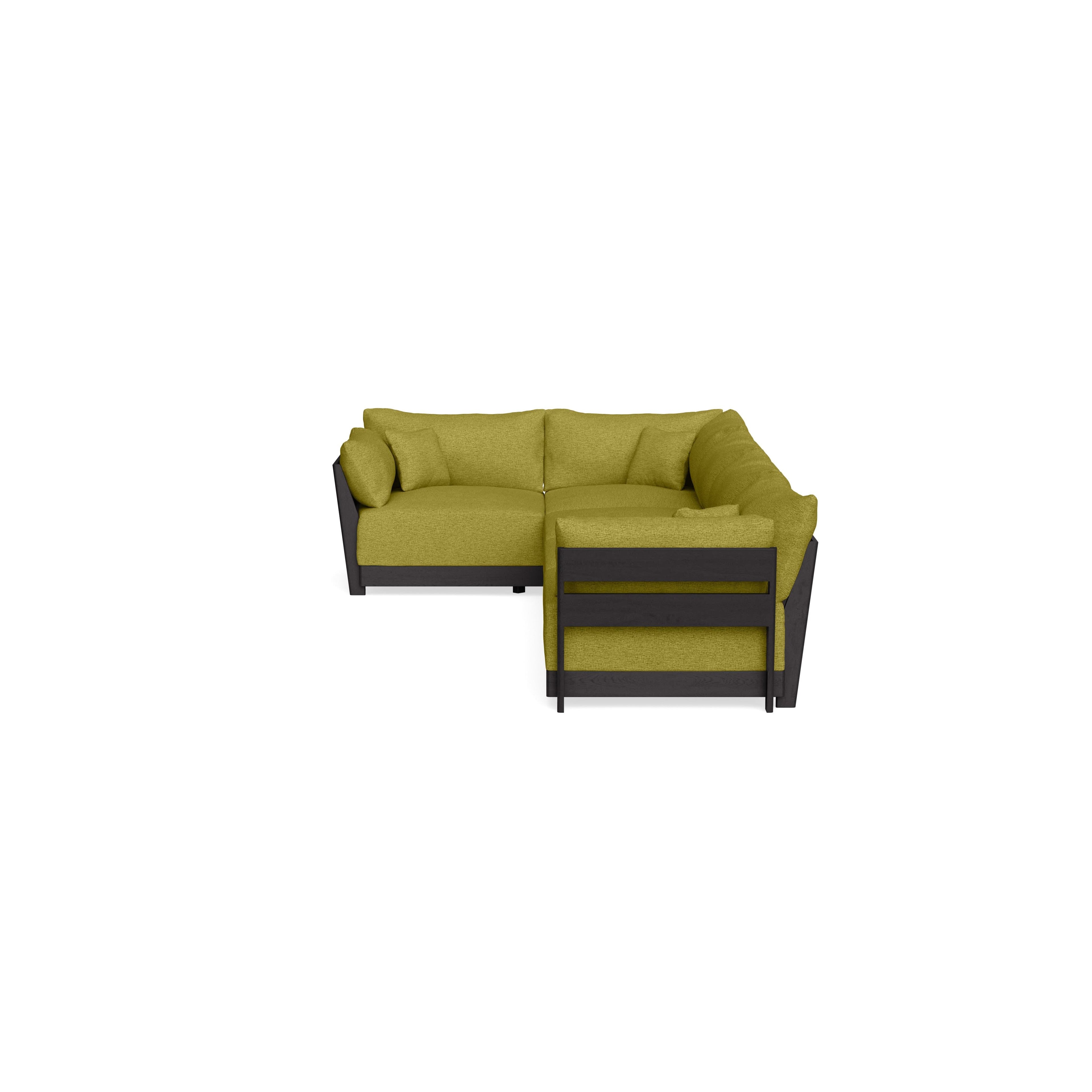 Modular Bondi Black 5-Seater L-Sectional in Avocado | Classic Blend