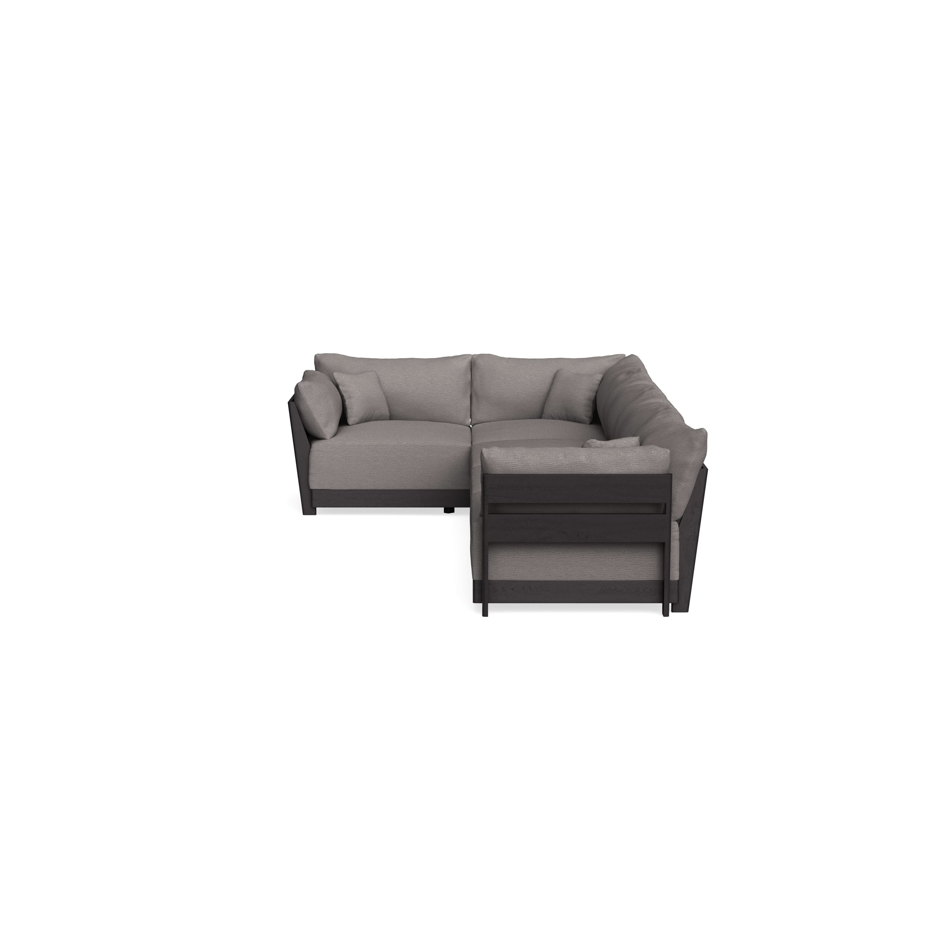 Modular Bondi Black 5-Seater L-Sectional in Cement | Memory Foam Blend