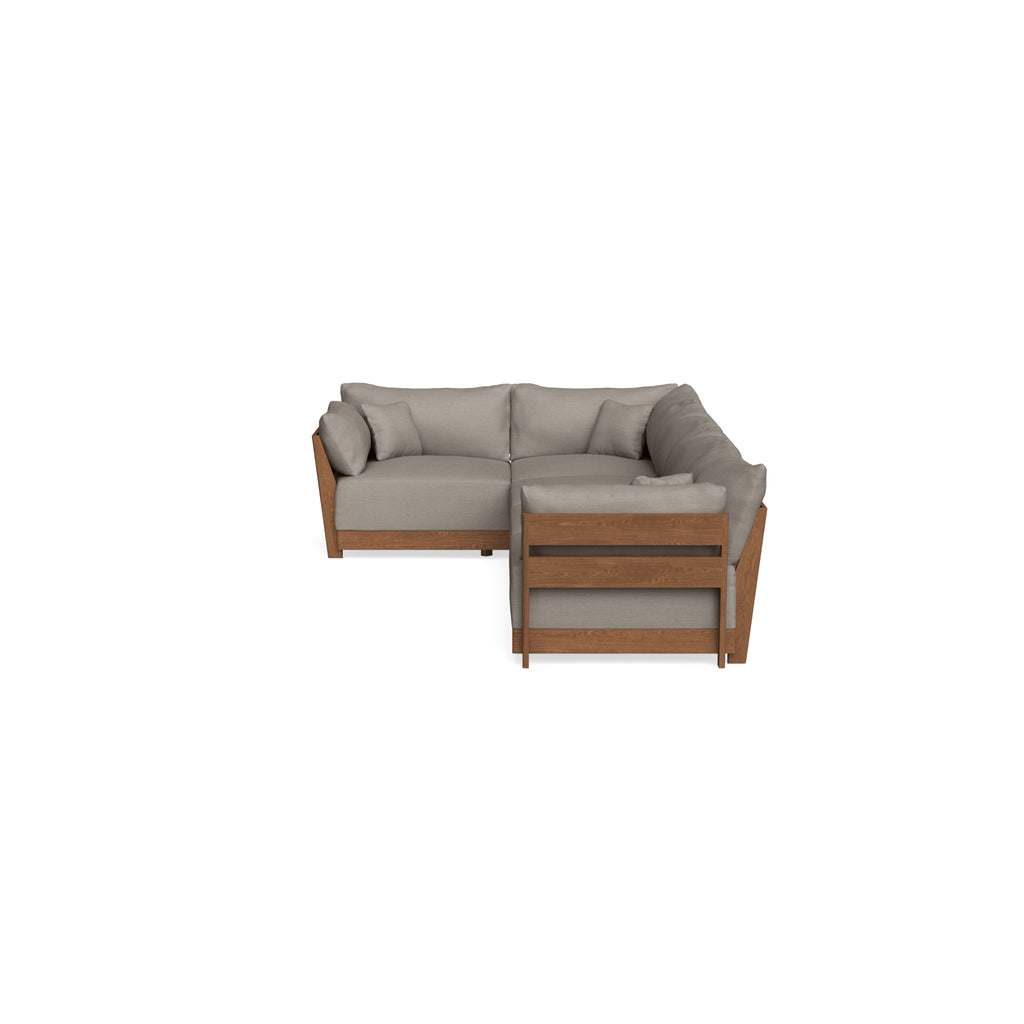 Modular Bondi Espresso 5-Seater L-Sectional in Cinder Gray | Memory Foam Blend