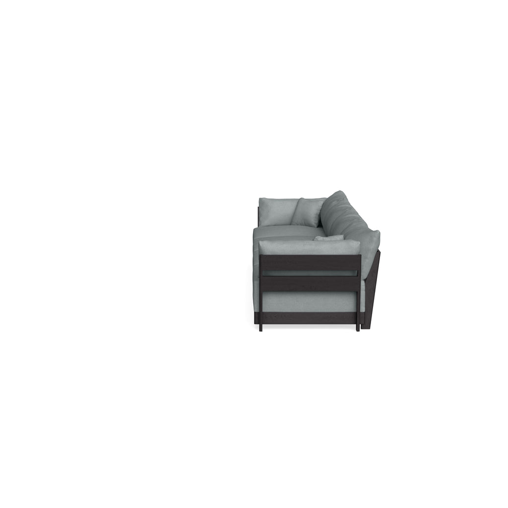Modular Bondi Black 4-Seater Sofa in Light Steel | Memory Foam Blend