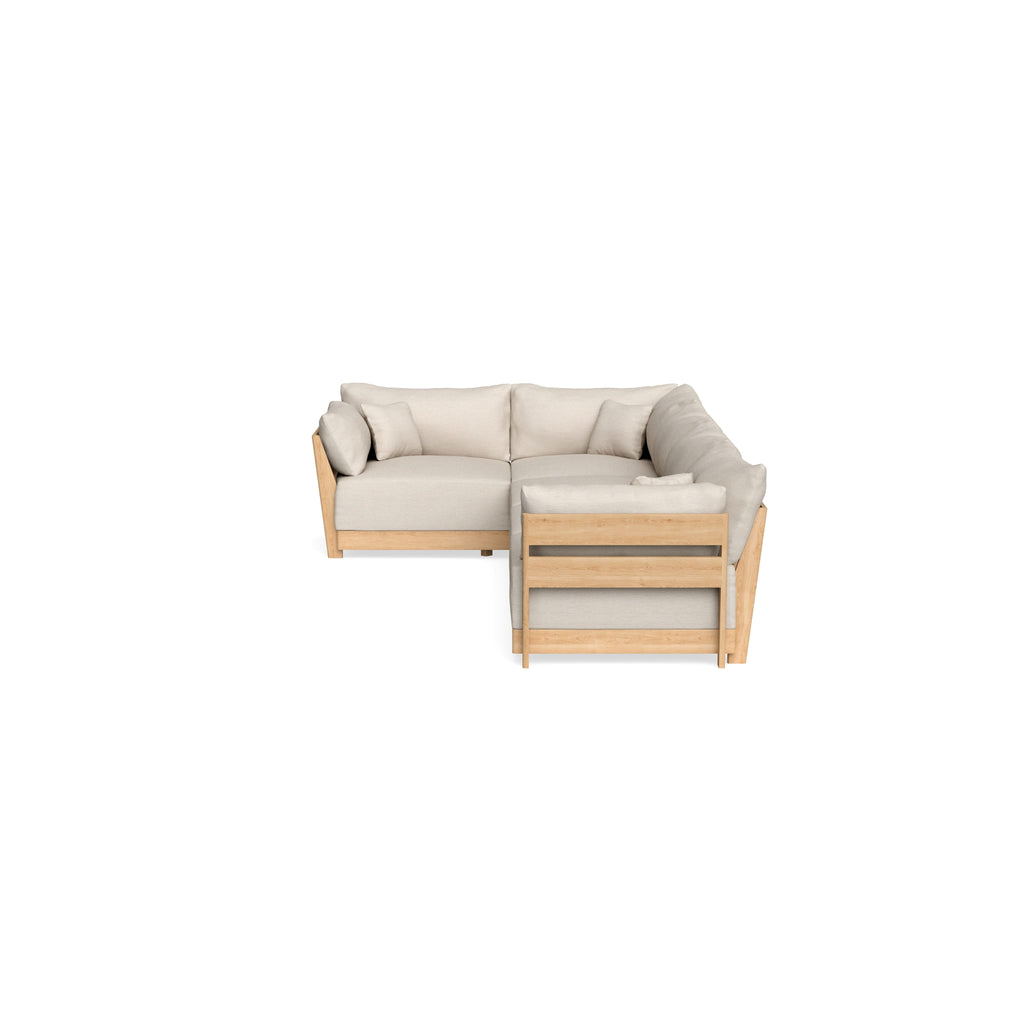 Modular Bondi Latte 5-Seater L-Sectional in Seashell | Classic Blend